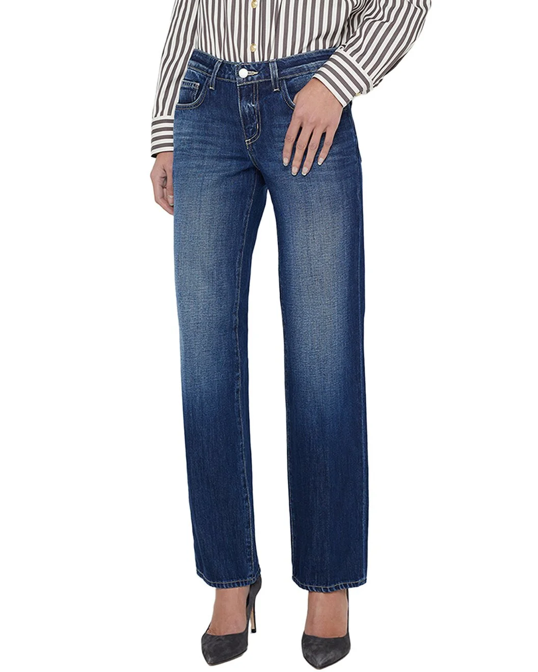 L'AGENCE Tatum Low-Rise Stovepipe Trenton Straight Leg Jean - 1