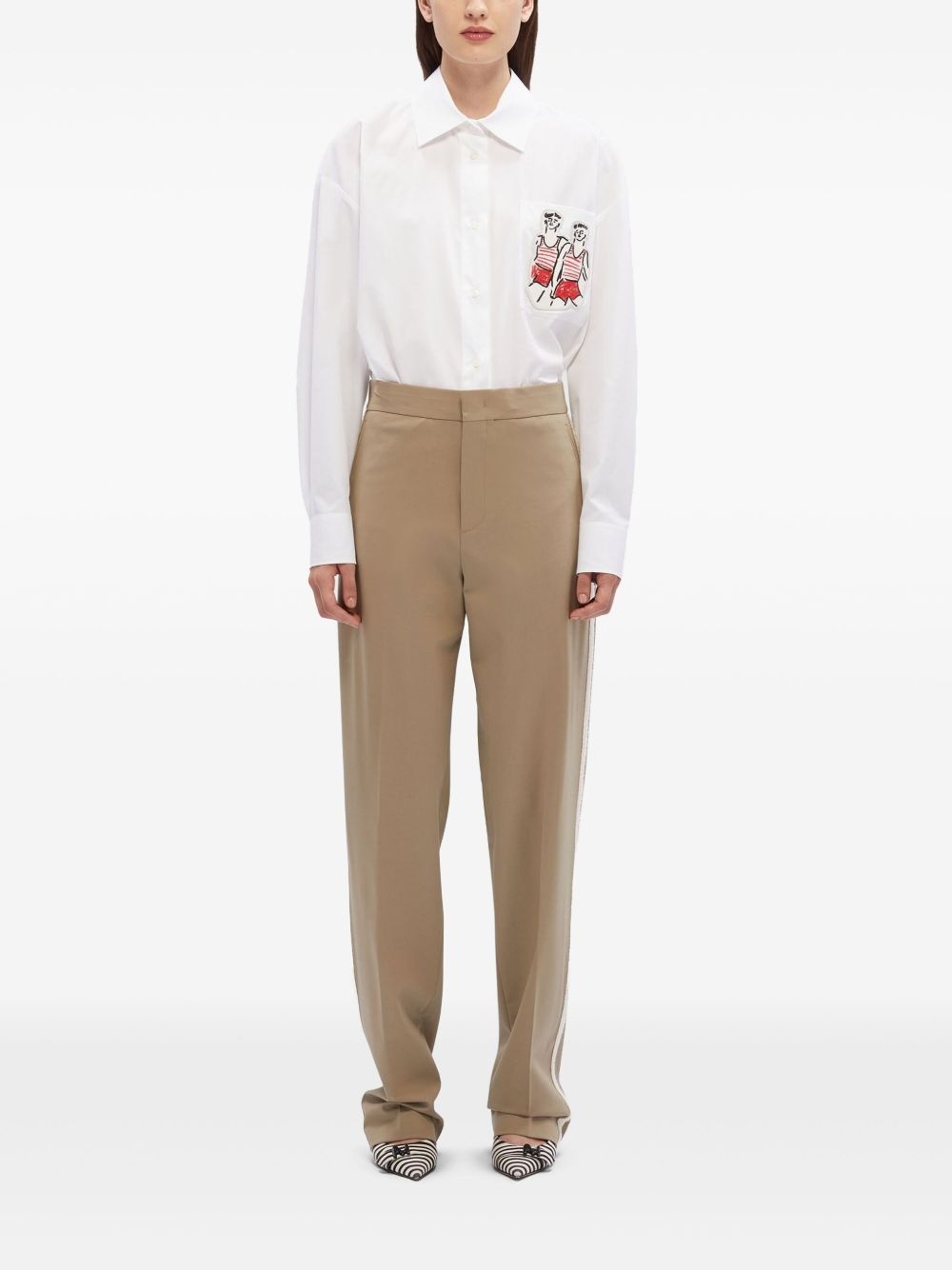 stripe-detail trousers - 2