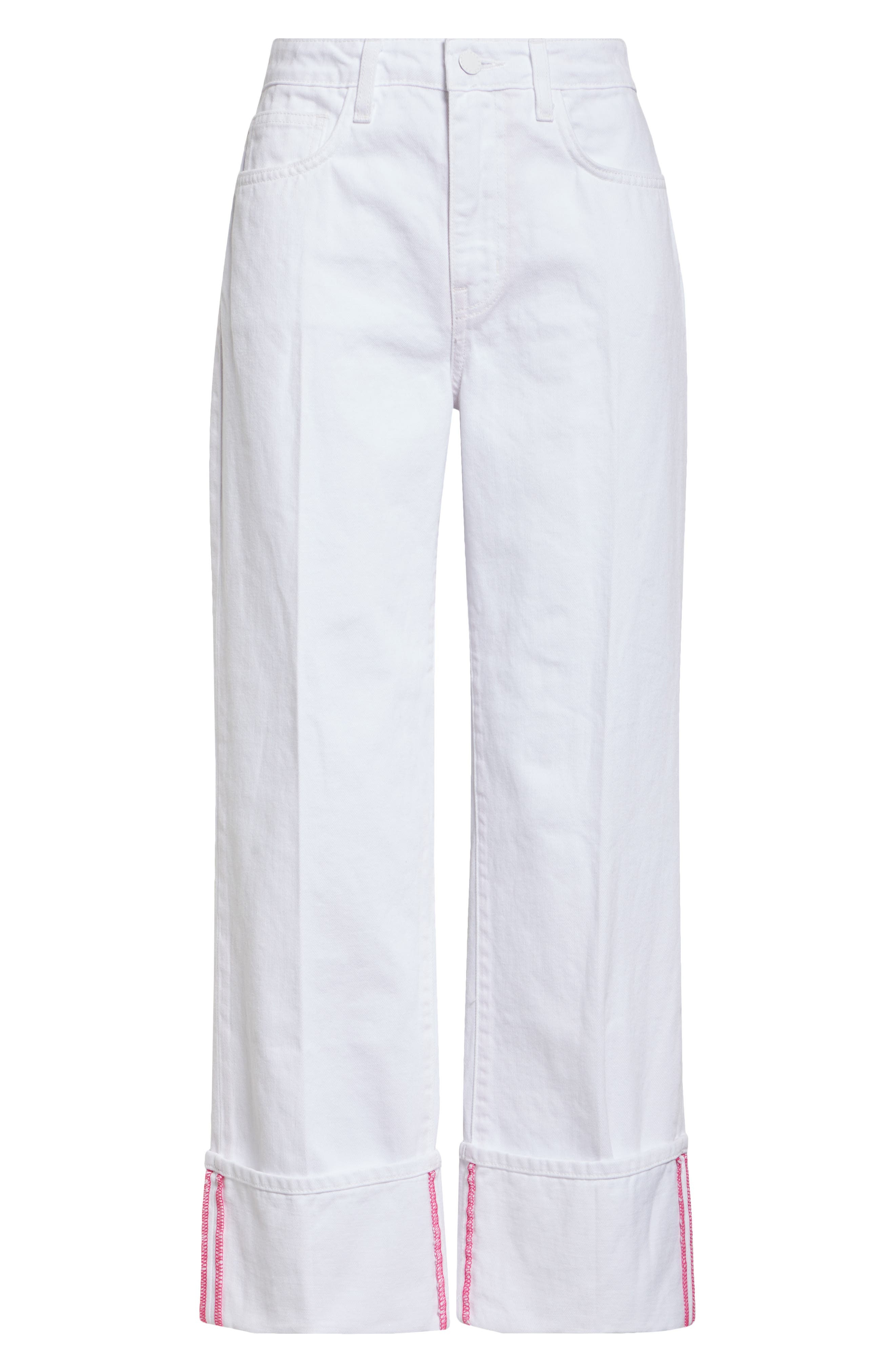 L'AGENCE Leighton Cuff Stovepipe Jeans in Blanc at Nordstrom - 6