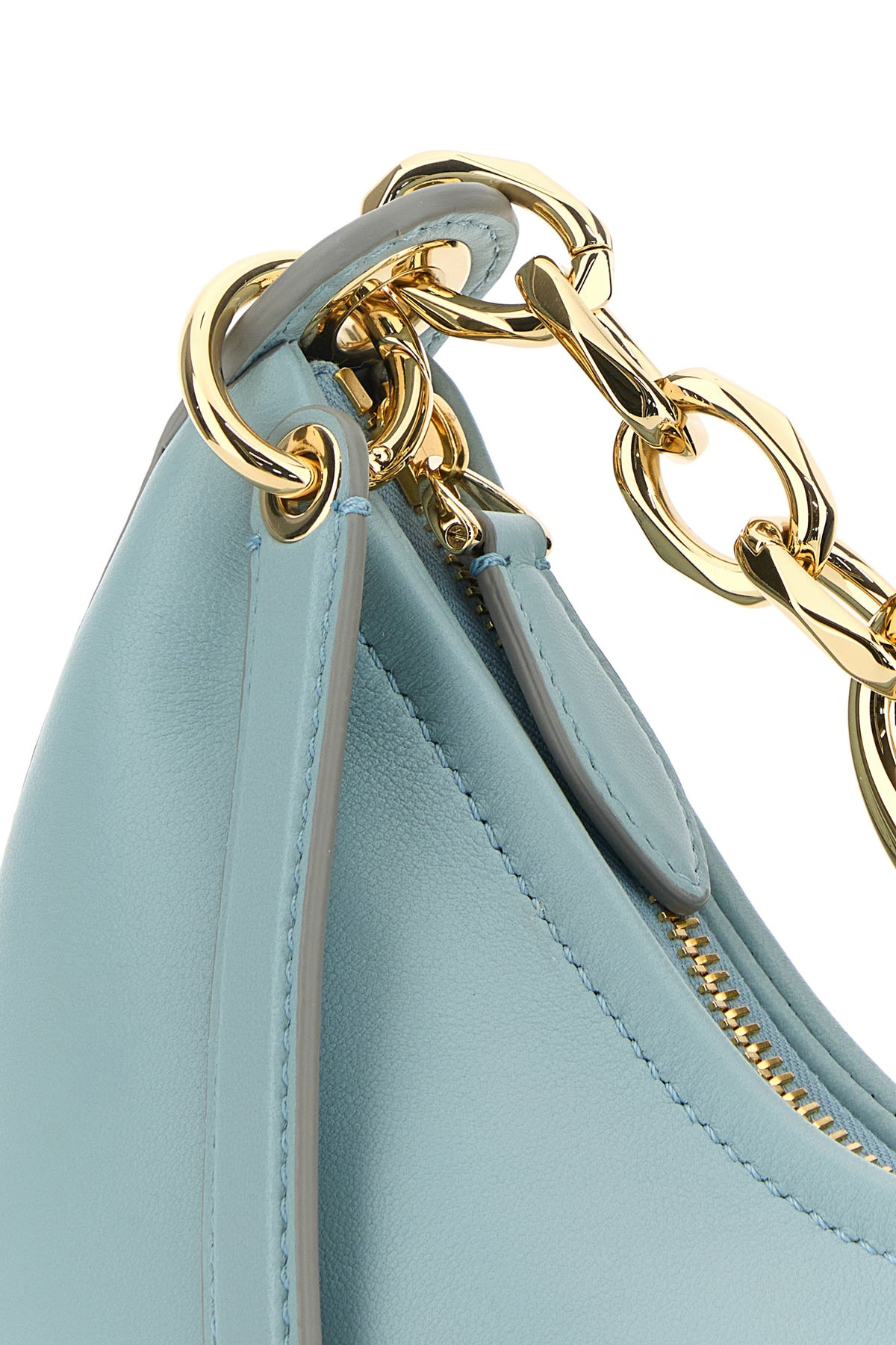 Light blue leather mini Hobo VLogo Moon handbag - 4
