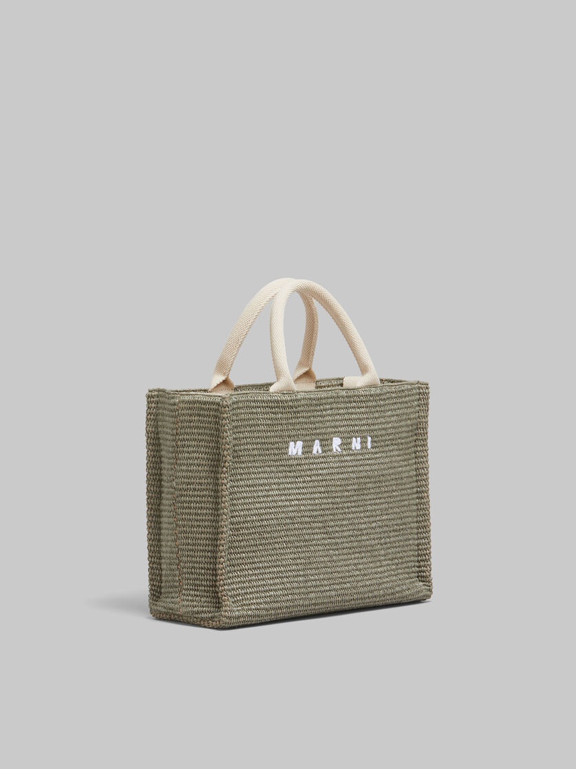 GREEN RAFFIA-EFFECT SMALL TOTE BAG - 6