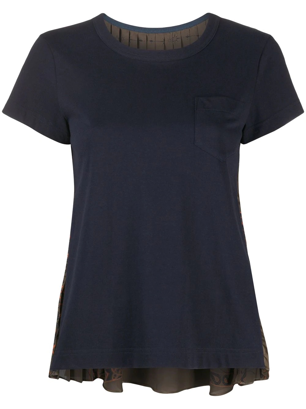 pleated back panel T-shirt - 1