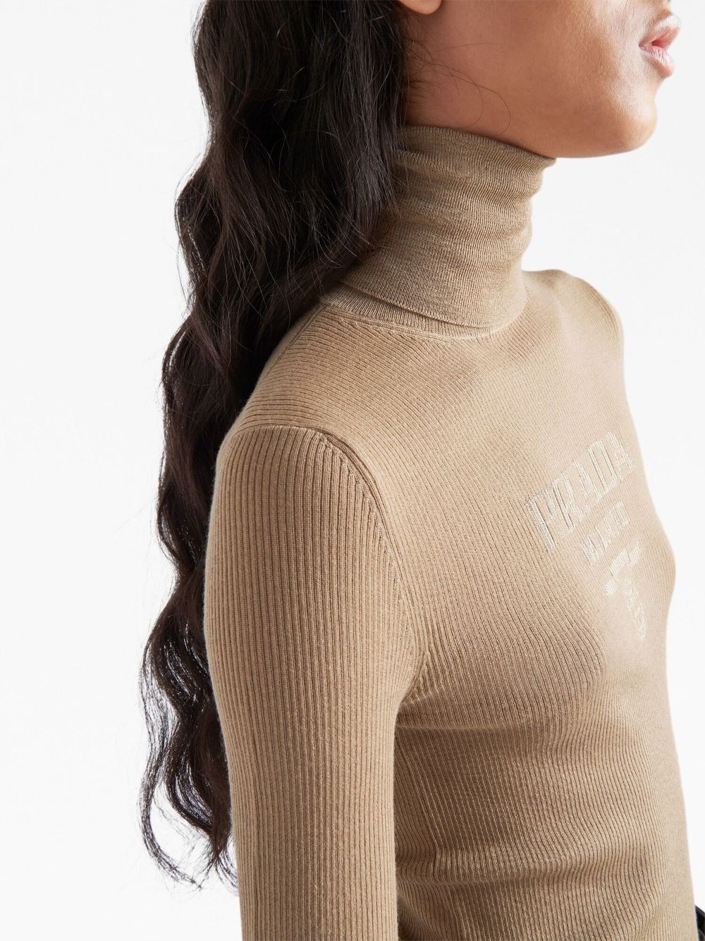 logo-intarsia wool rollneck jumper - 5