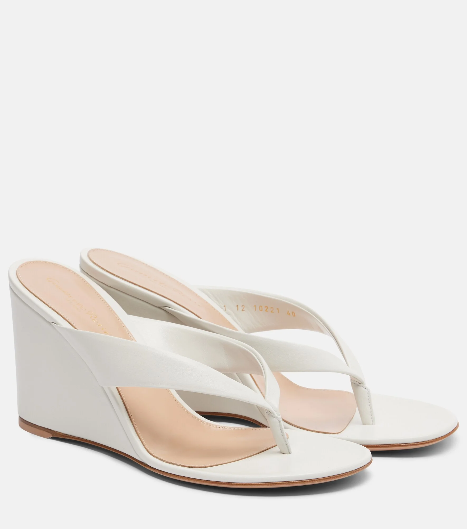 Leather wedge thong sandals - 1