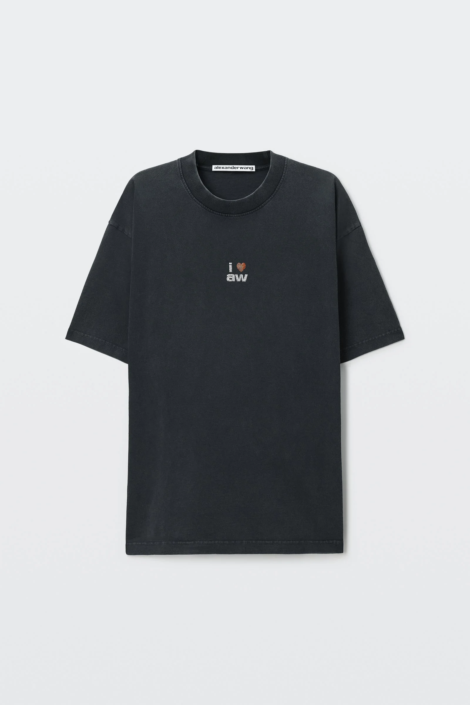 crystal hotfix i heart aw oversized tee - 1
