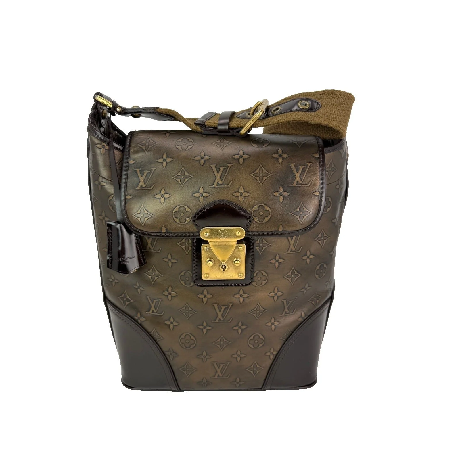Louis Vuitton Vintage Bronze Monogram Sergeant GM Shoulder Bag - 1