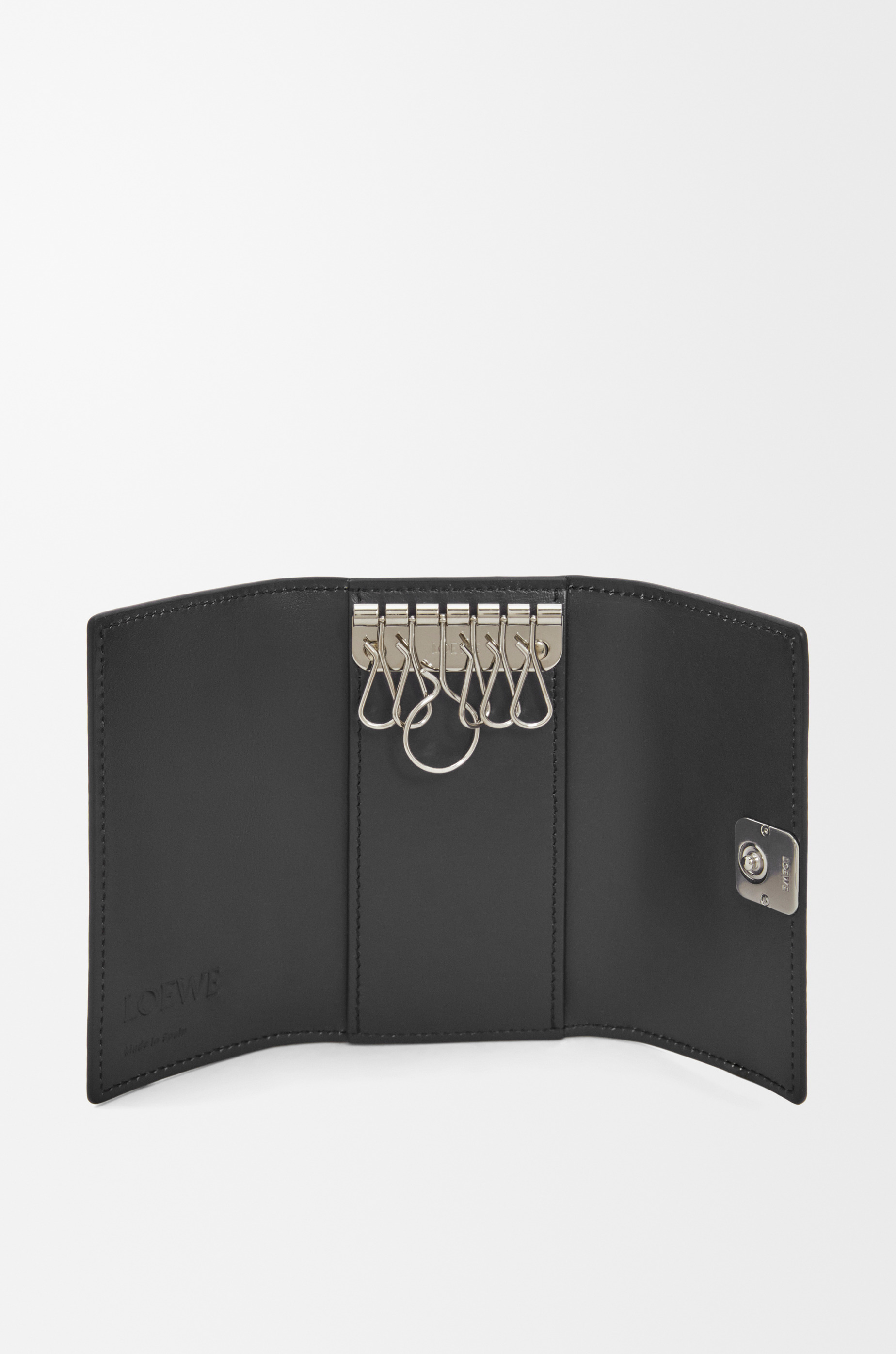 Anagram key case in pebble grained calfskin - 2