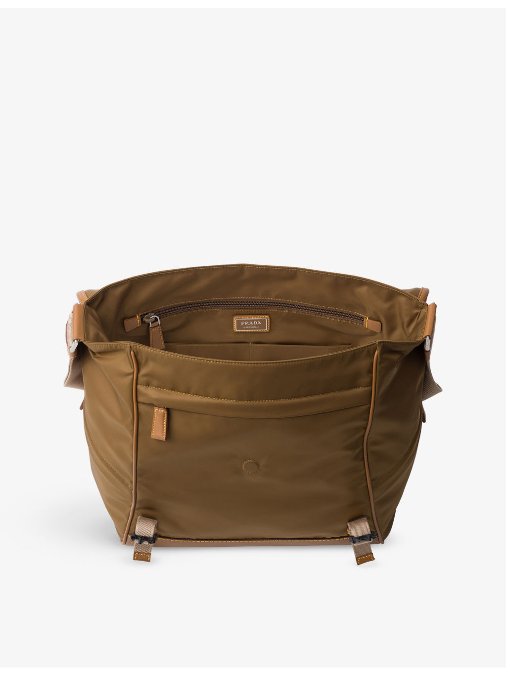 Re-Nylon brand-plaque recycled-nylon and leather shoulder bag - 4