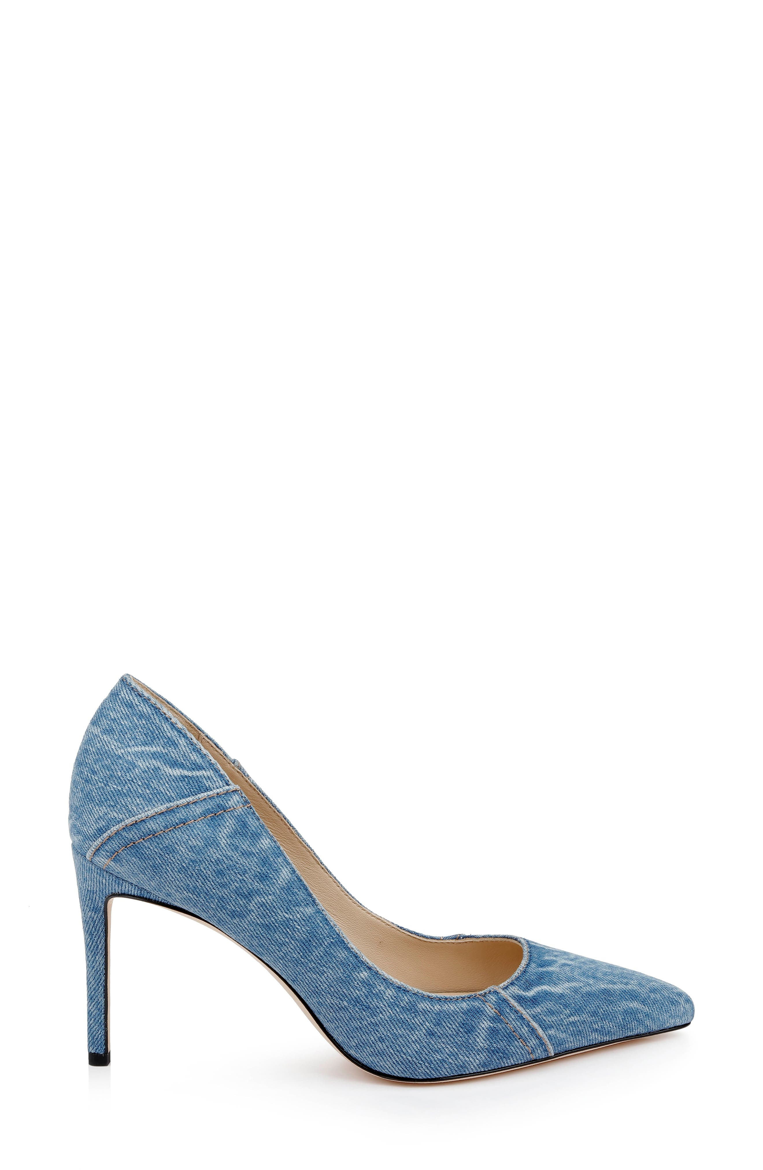L'AGENCE Maelle Pointed Toe Pump in Light Denim at Nordstrom - 3