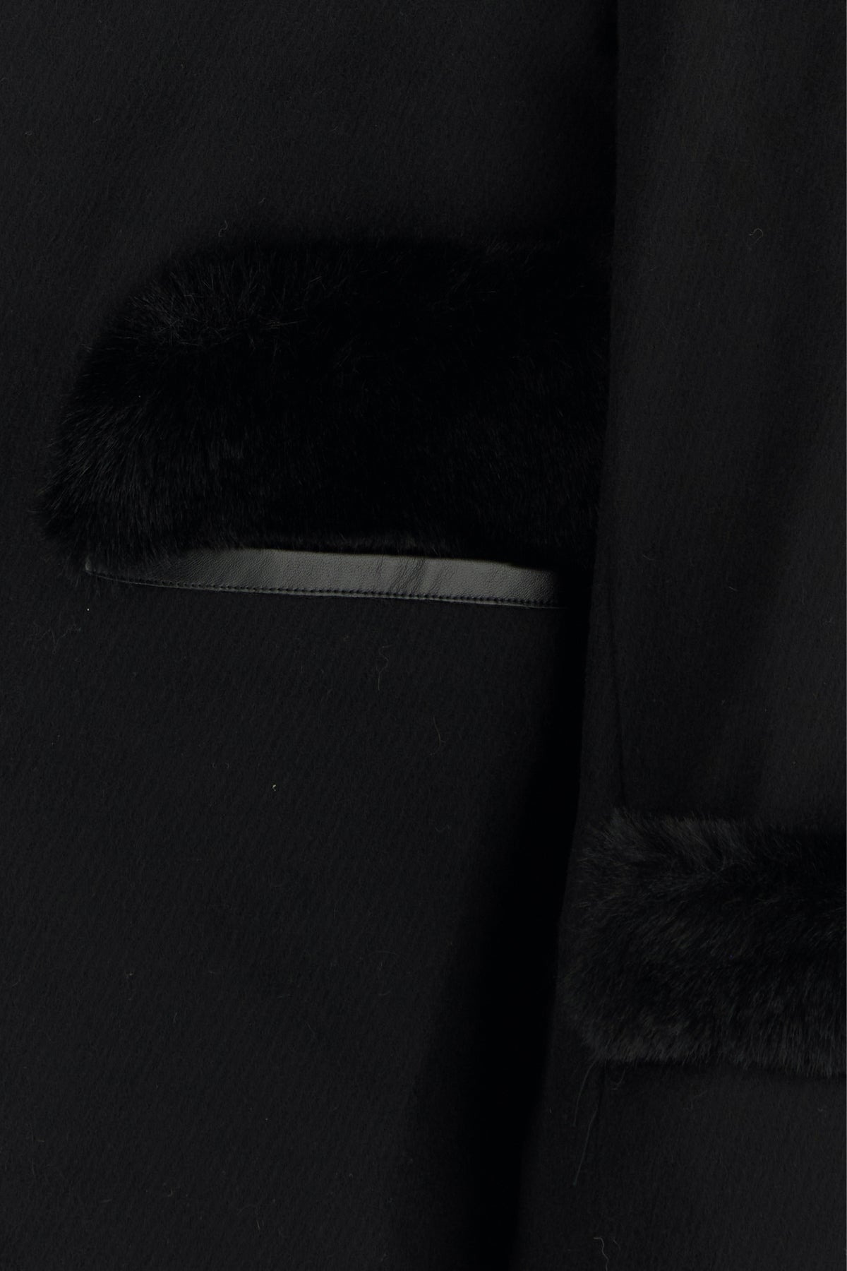 Black wool blend coat - 3