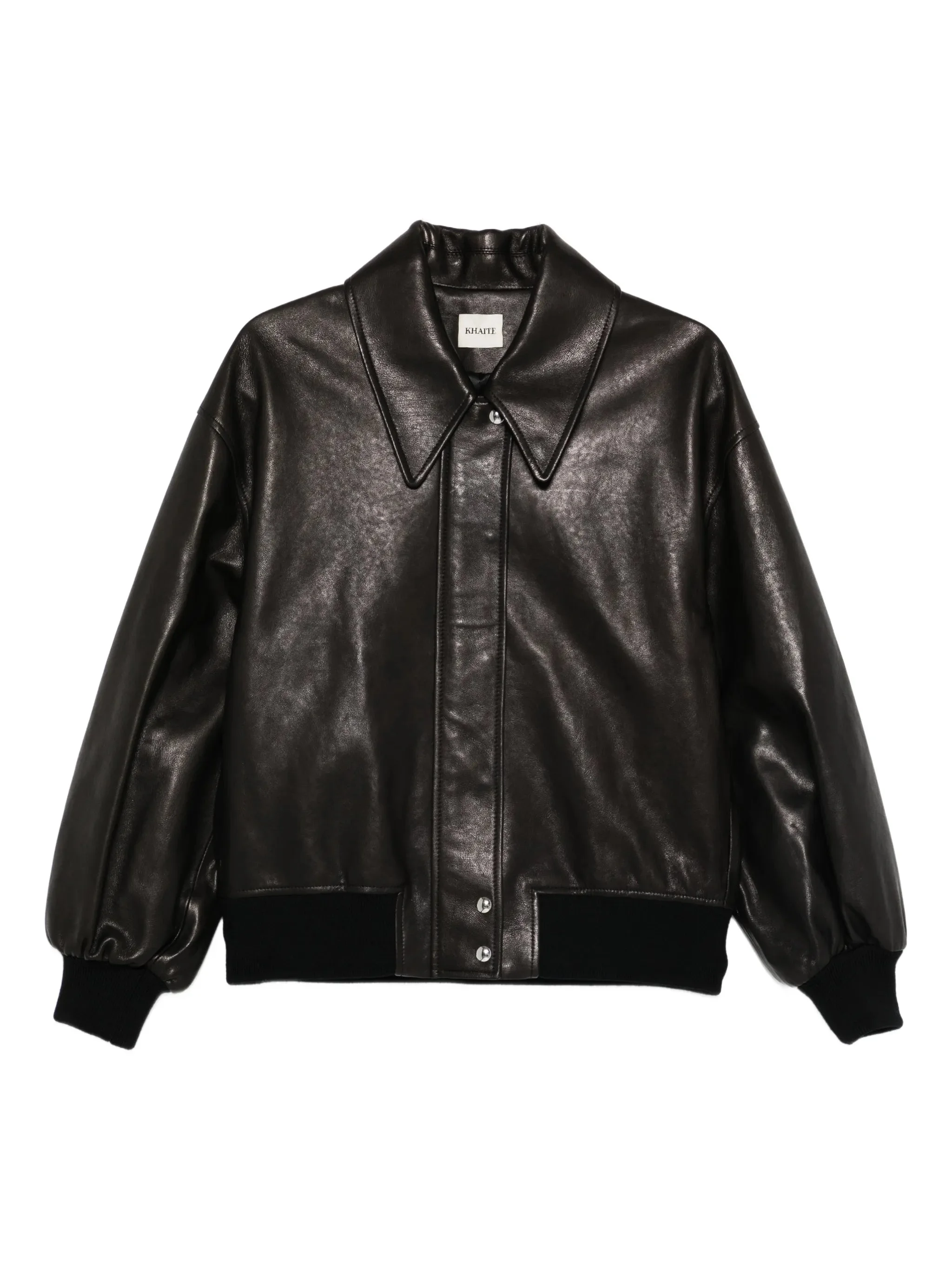 Khaite Collared Leather Jacket - 1