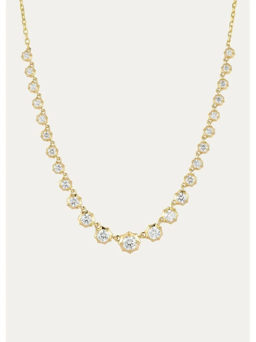 18K Graduating Sophisticate Diamond Riviera Necklace - 1