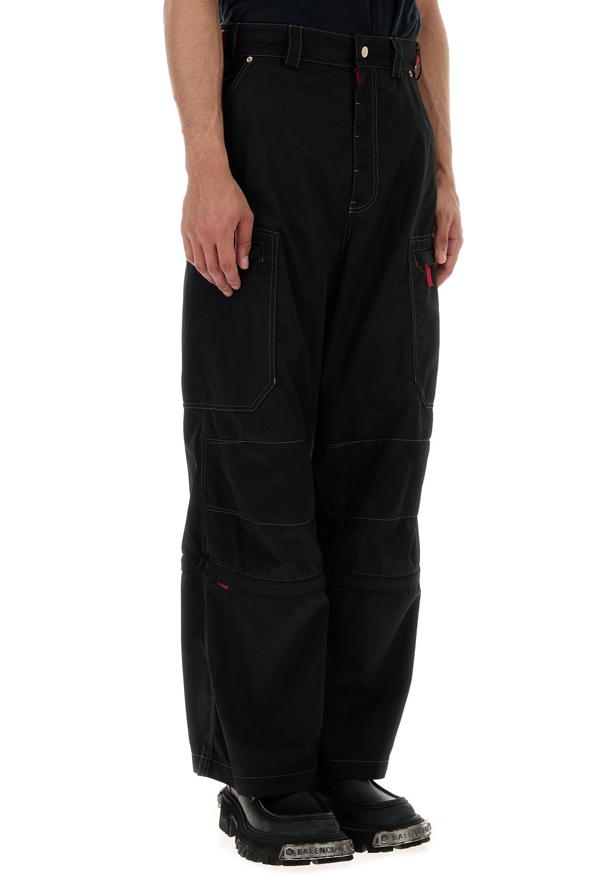 Black cotton cargo pant - 3