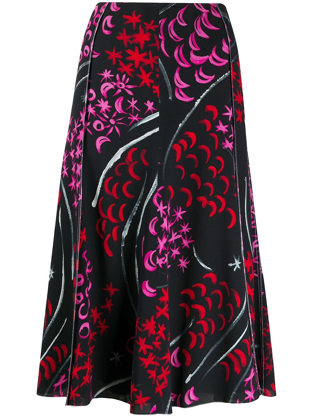 abstract print midi skirt - 1