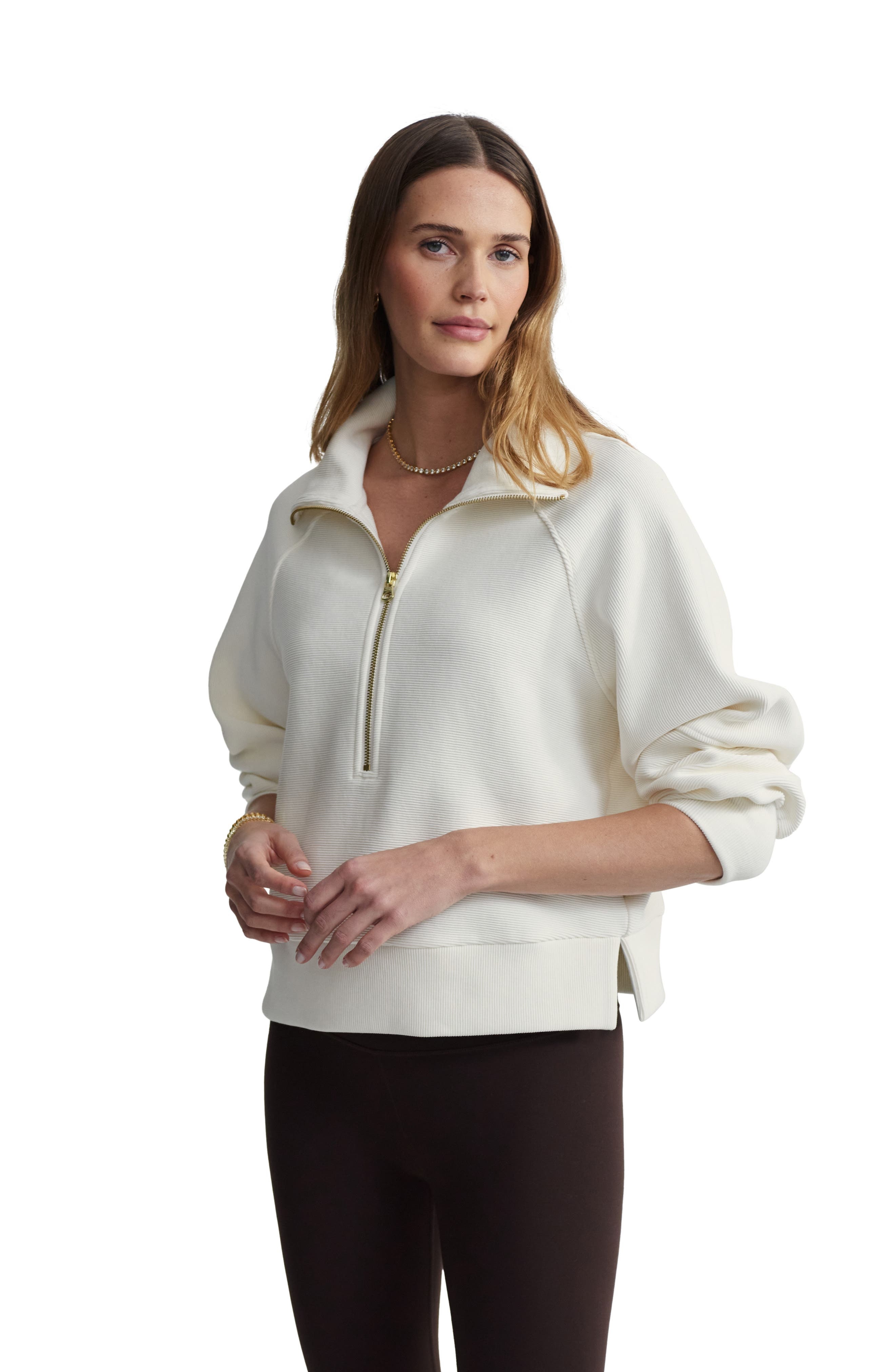 Varley Milano Half-Zip Sweatshirt in Ivory at Nordstrom - 8