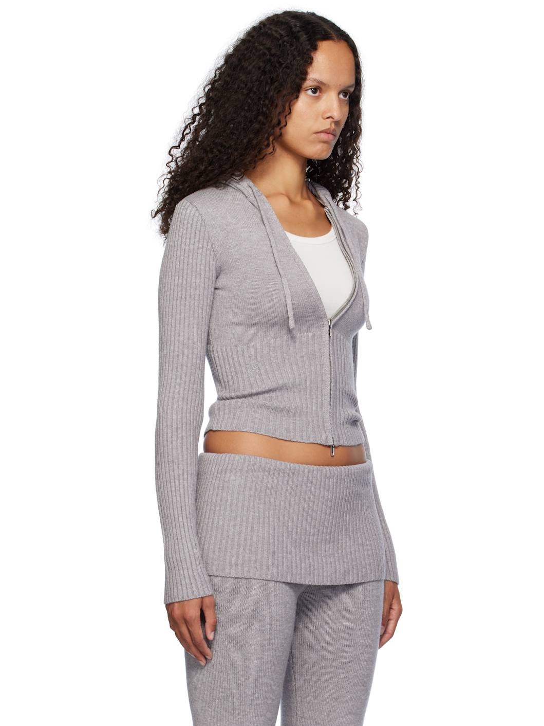 Gray Heritage Zip Up Hoodie - 2