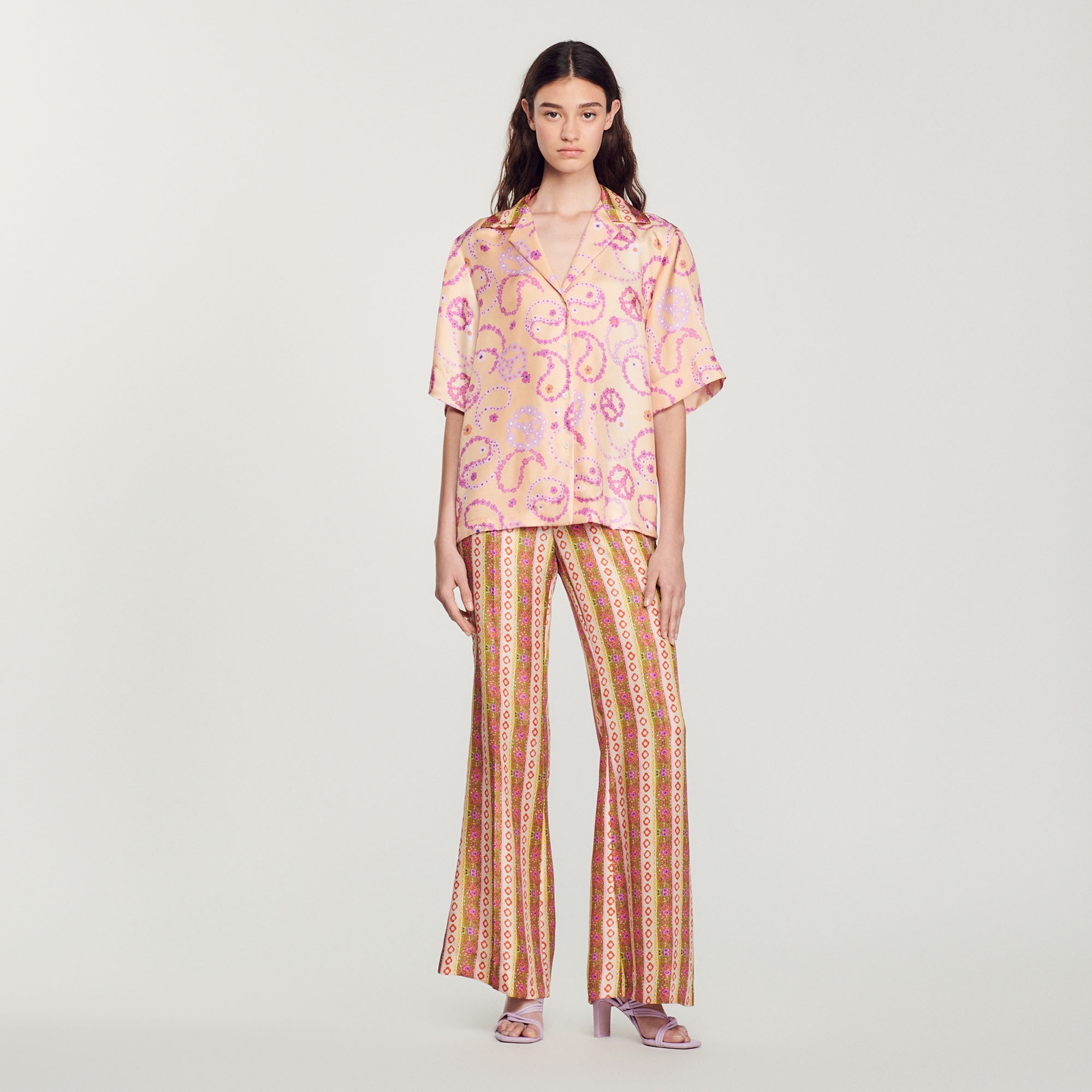 Flowing shirt with Peace & Love print - 3