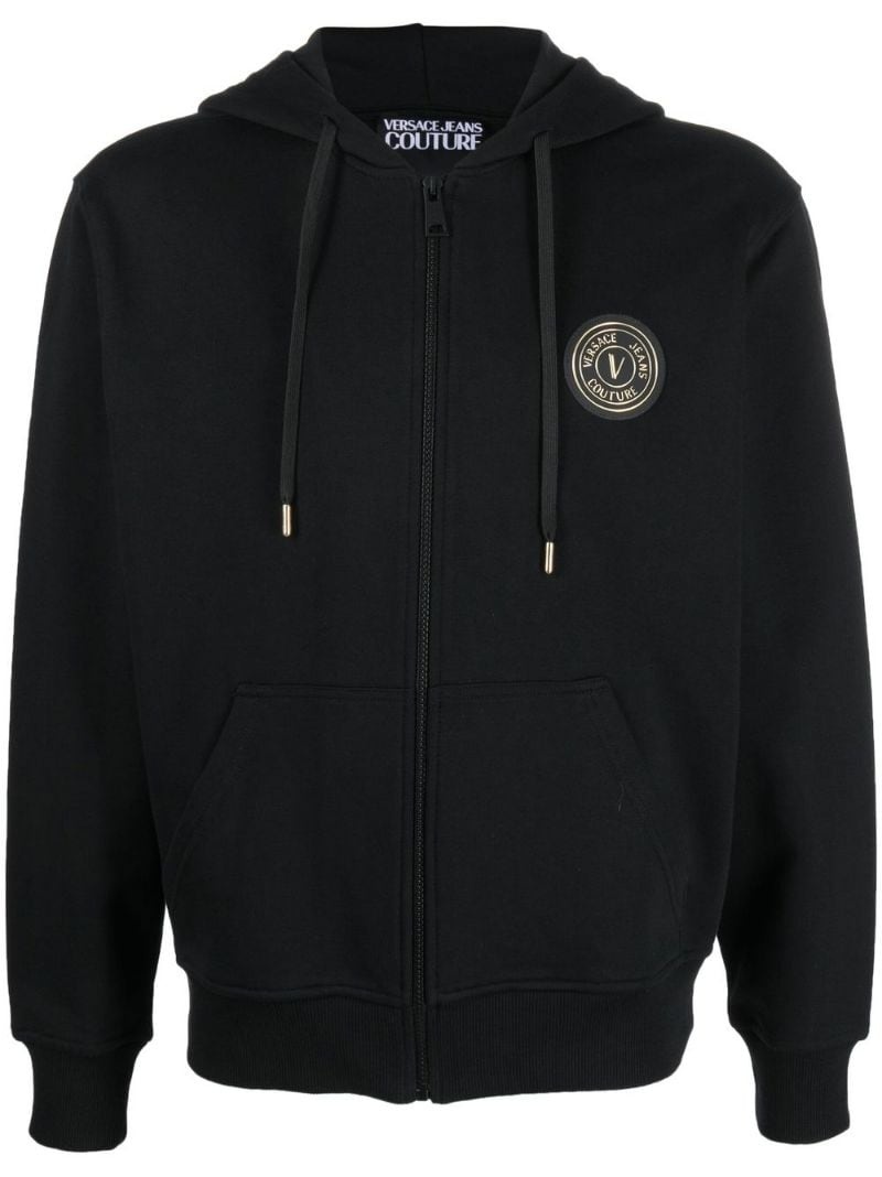 logo-print cotton hoodie - 1