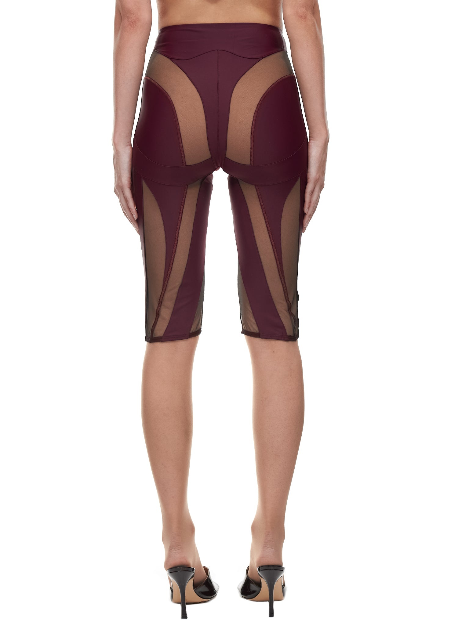 Sheer Panel Spiral Shorts - 3