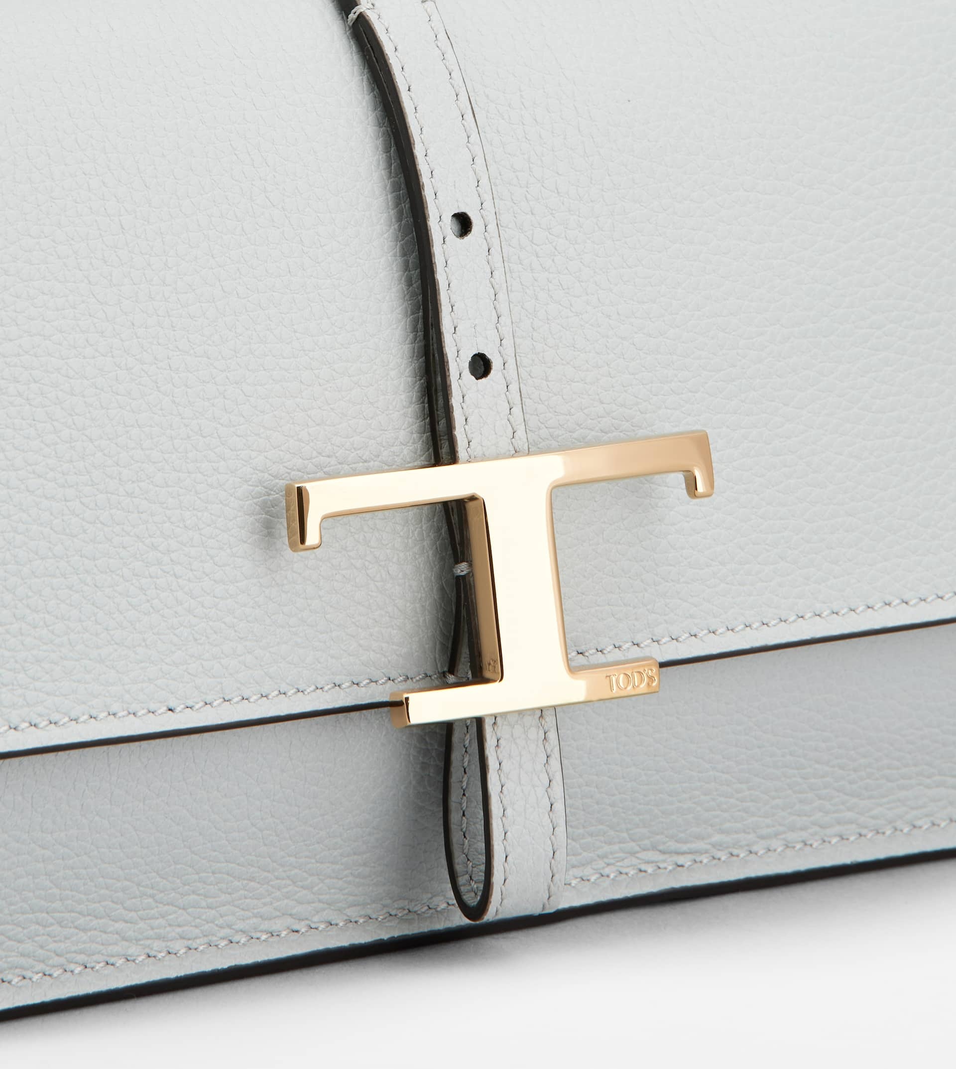 T TIMELESS FLAP BAG IN LEATHER MINI - GREY - 5