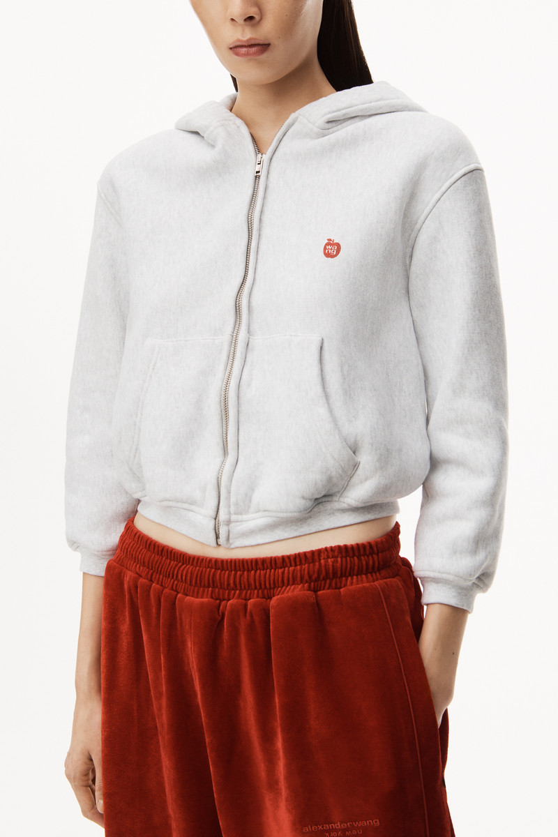 APPLE LOGO SHRUNKEN HOODIE IN TERRY 3