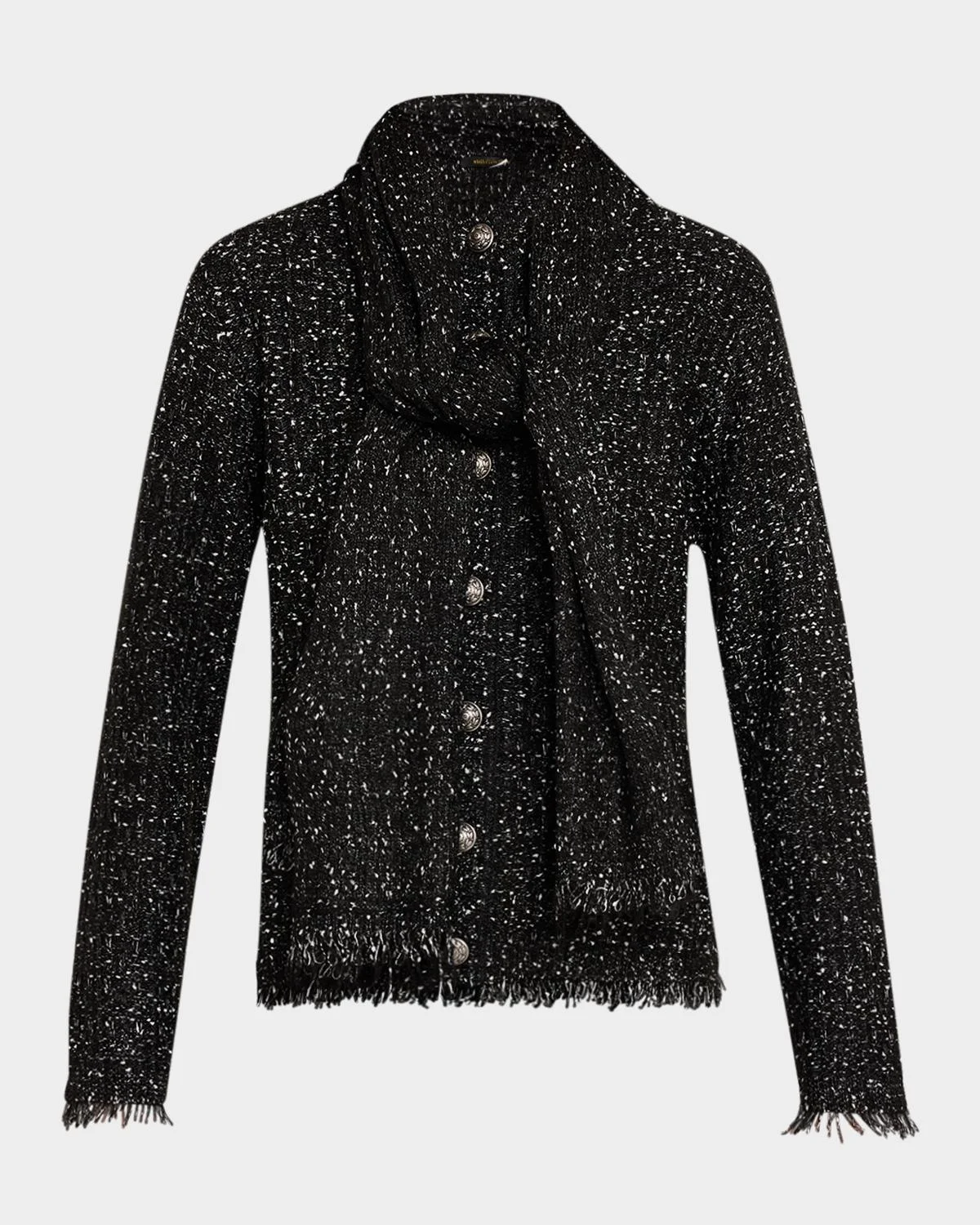 Faye Fringed Metallic Knit Sweater - 1