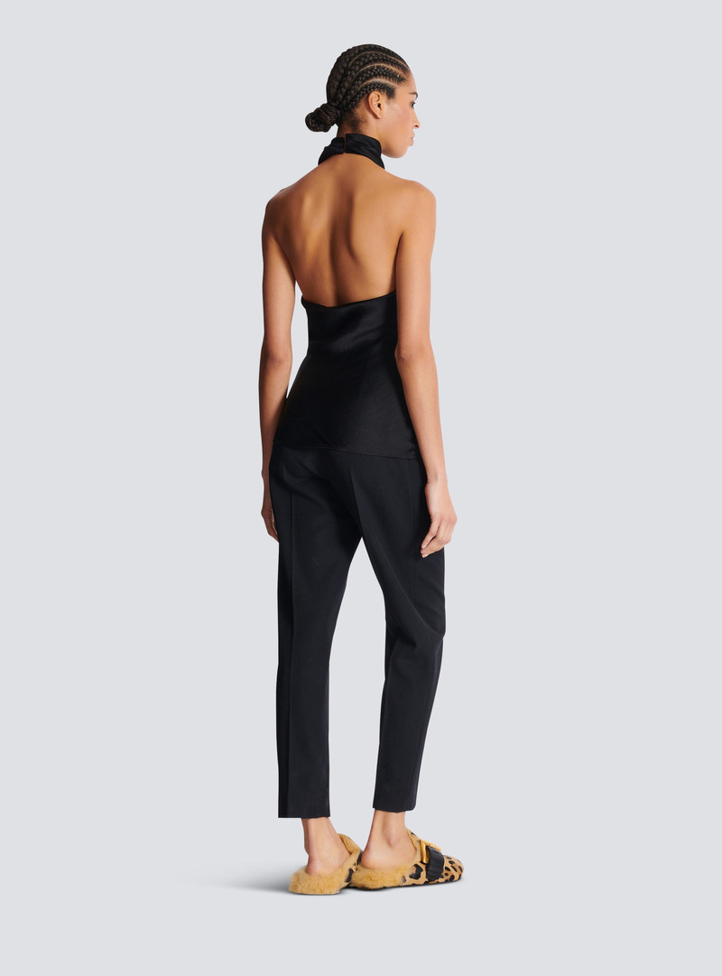 Backless crepe satin top 4