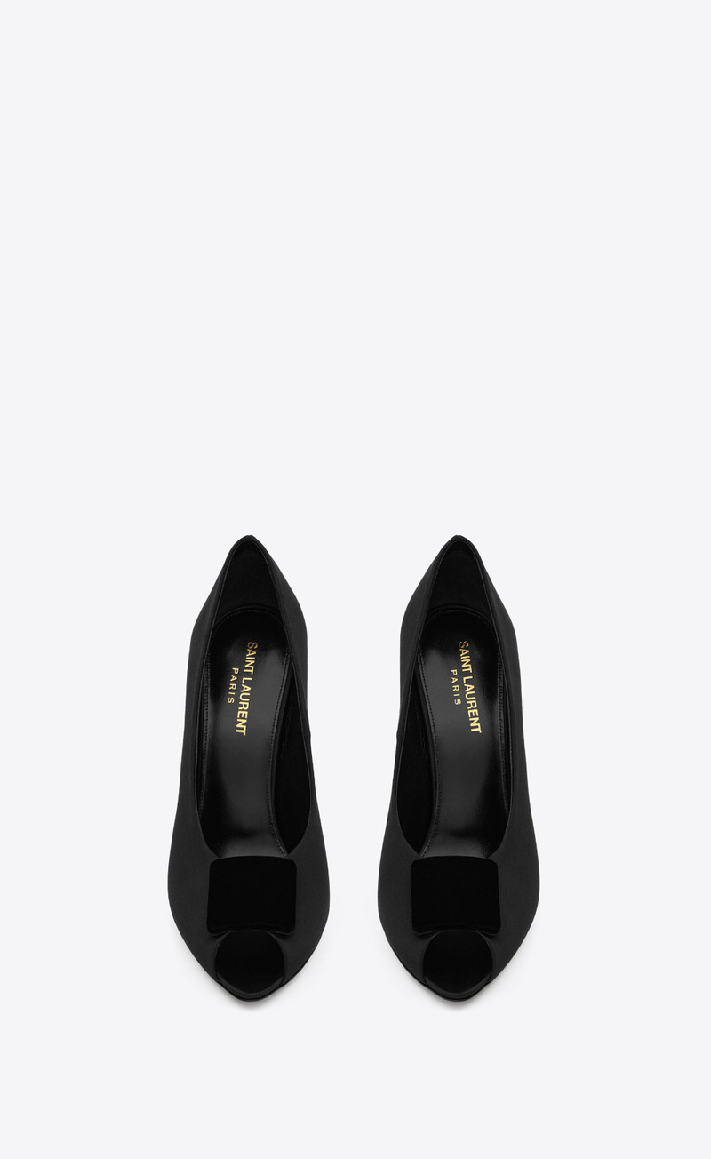 SAINT LAURENT peep pumps in satin crepe outlook