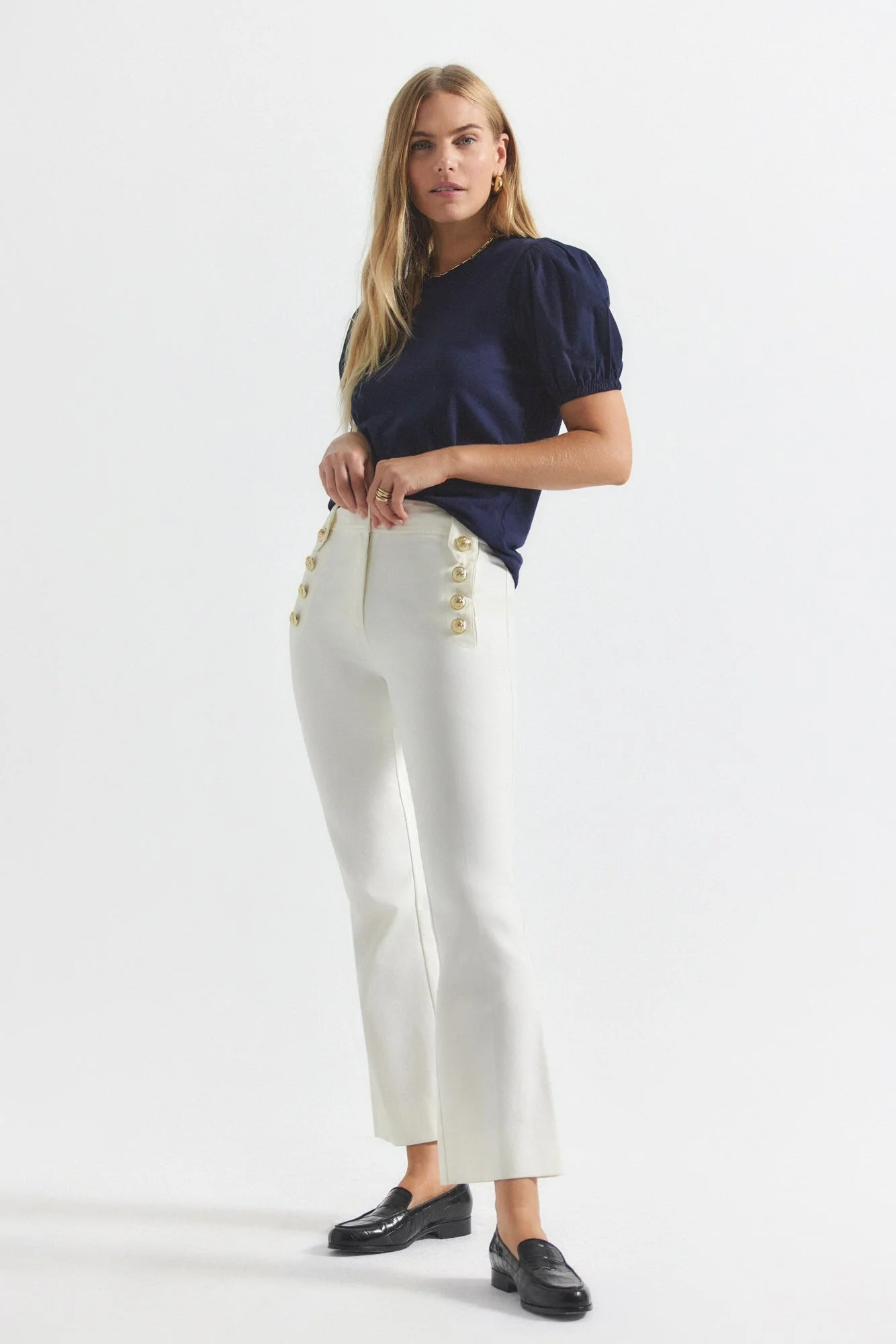 ROBERTSON CROP FLARE TROUSERS - 1