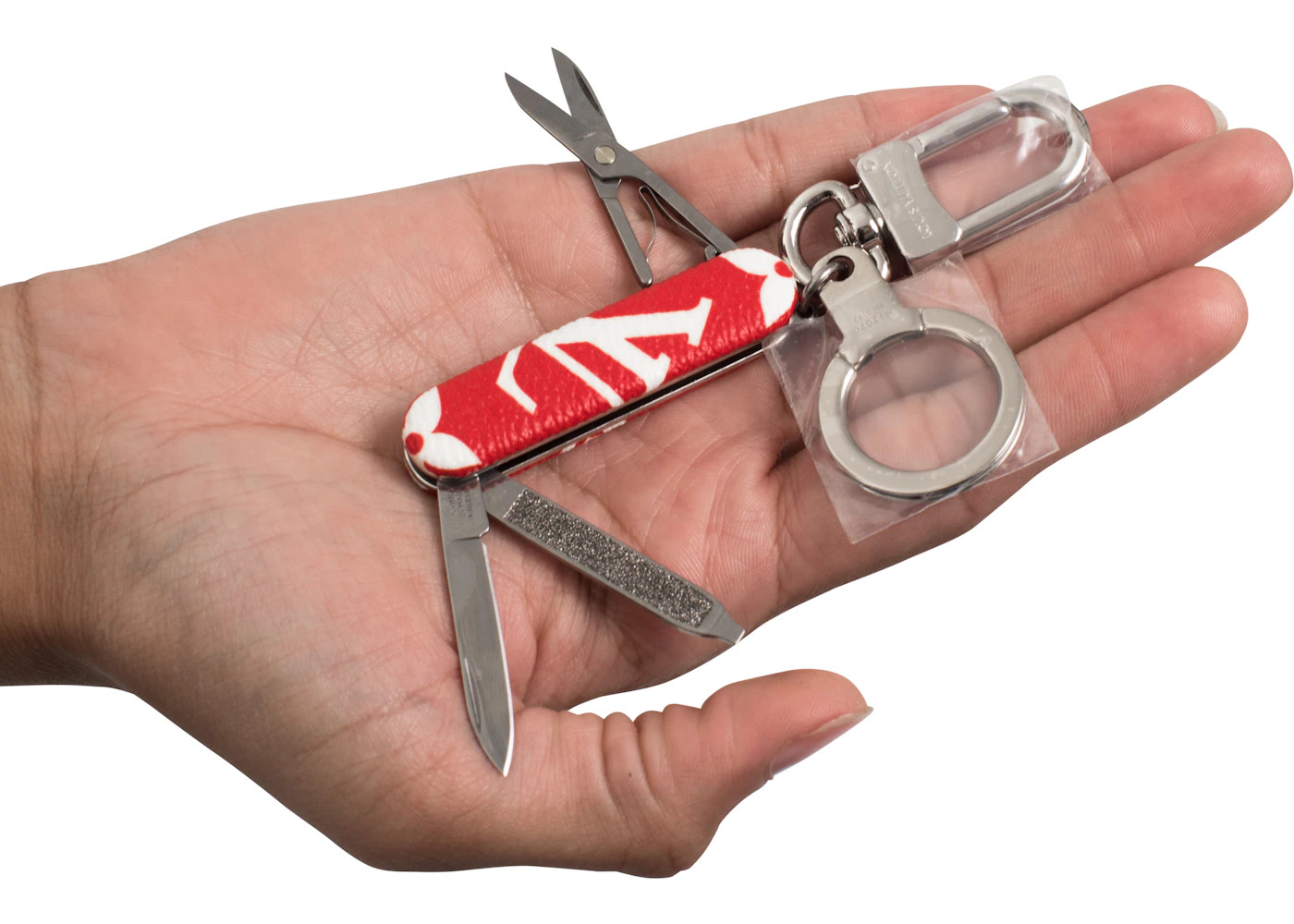 Louis Vuitton x Supreme Pocket Knife Key Chain Red - 4