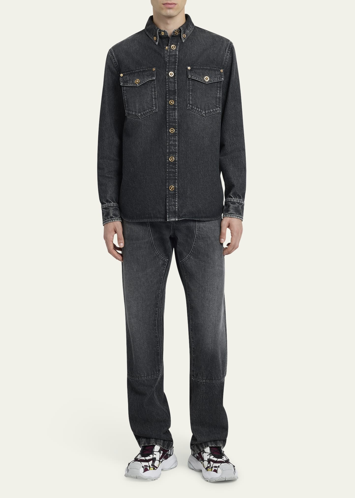 Men's Stonewashed Denim Overshirt - 2