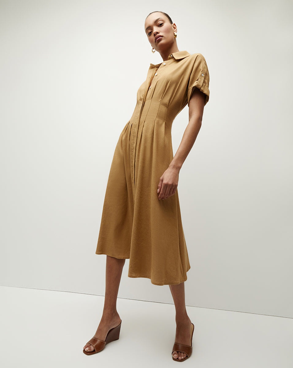ADAVI STRETCH-LINEN SHIRTDRESS - 5