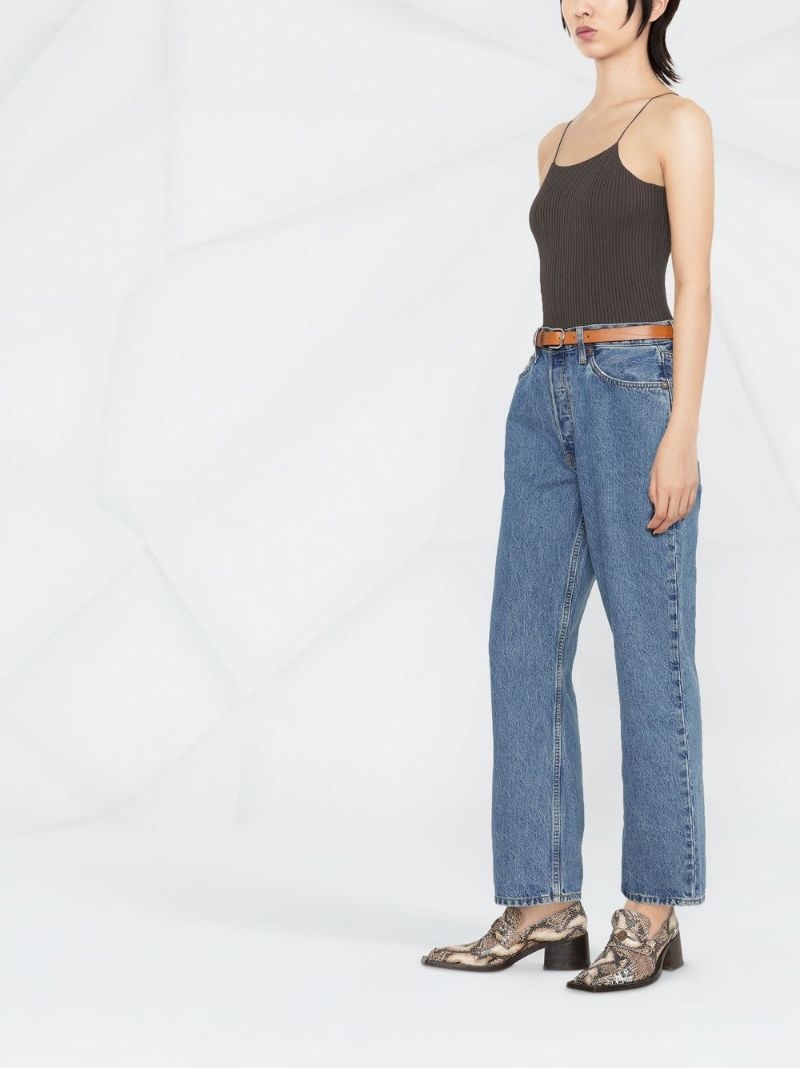 high-waisted straight-leg jeans - 4