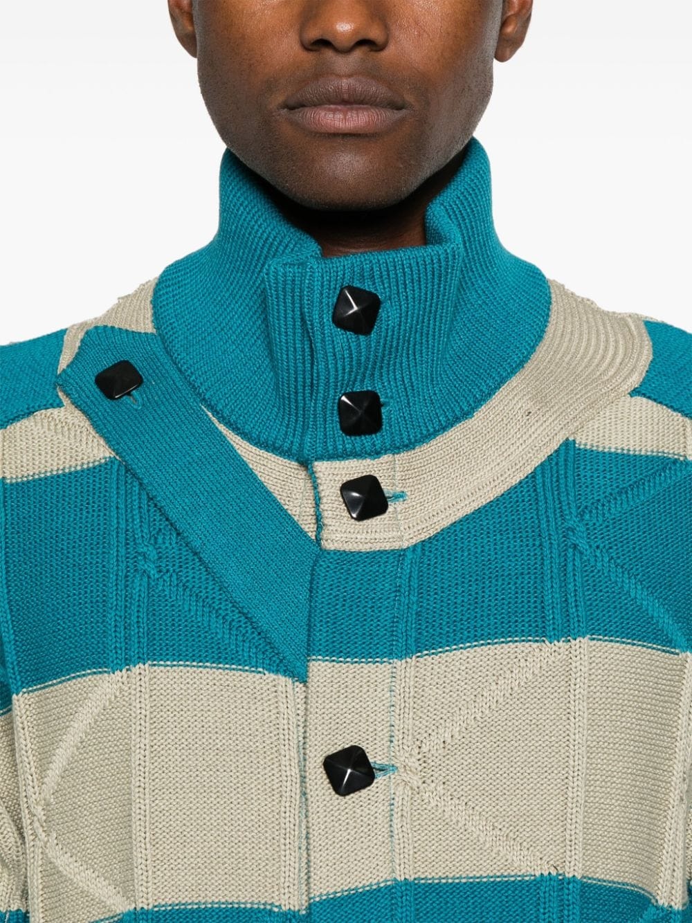 Kiko Kostadinov Merli Twinset striped cardigan | farfetch Kiko Kostadinov Merli Twinset striped cardigan | farfetch