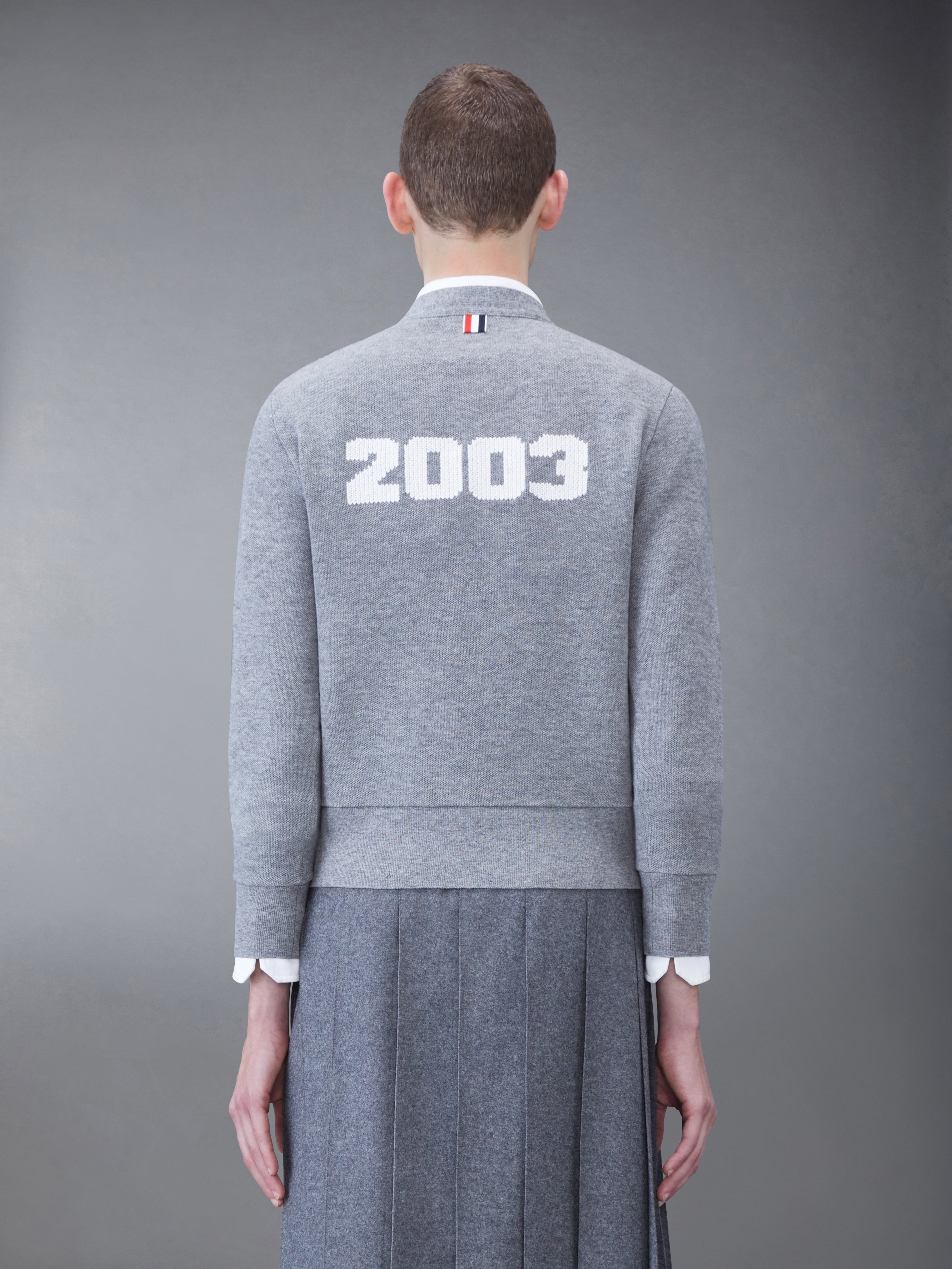 CASHMERE PIQUE 2003 V-NECK CARDIGAN - 2