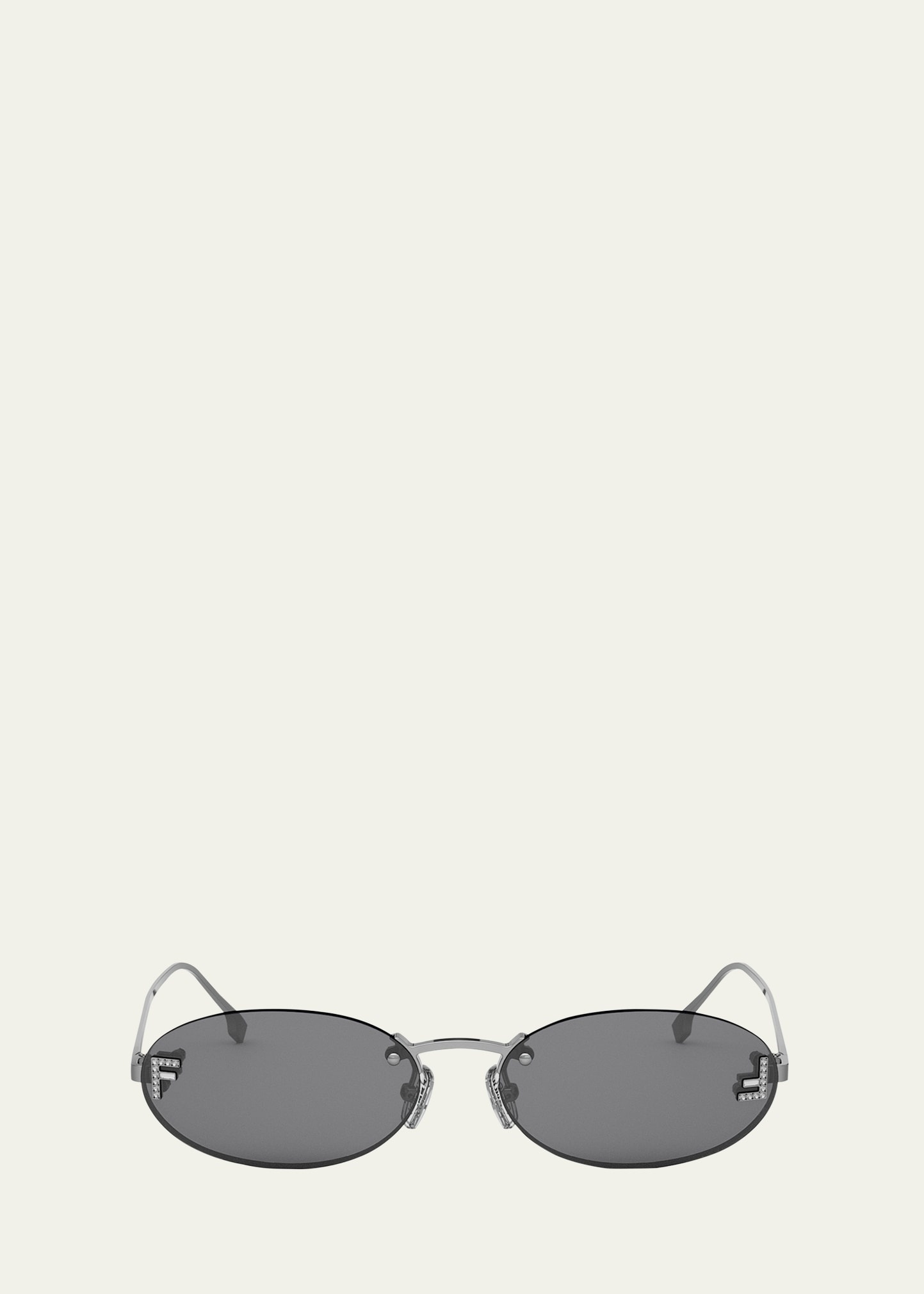 FF Crystal Metal Oval Sunglasses - 1