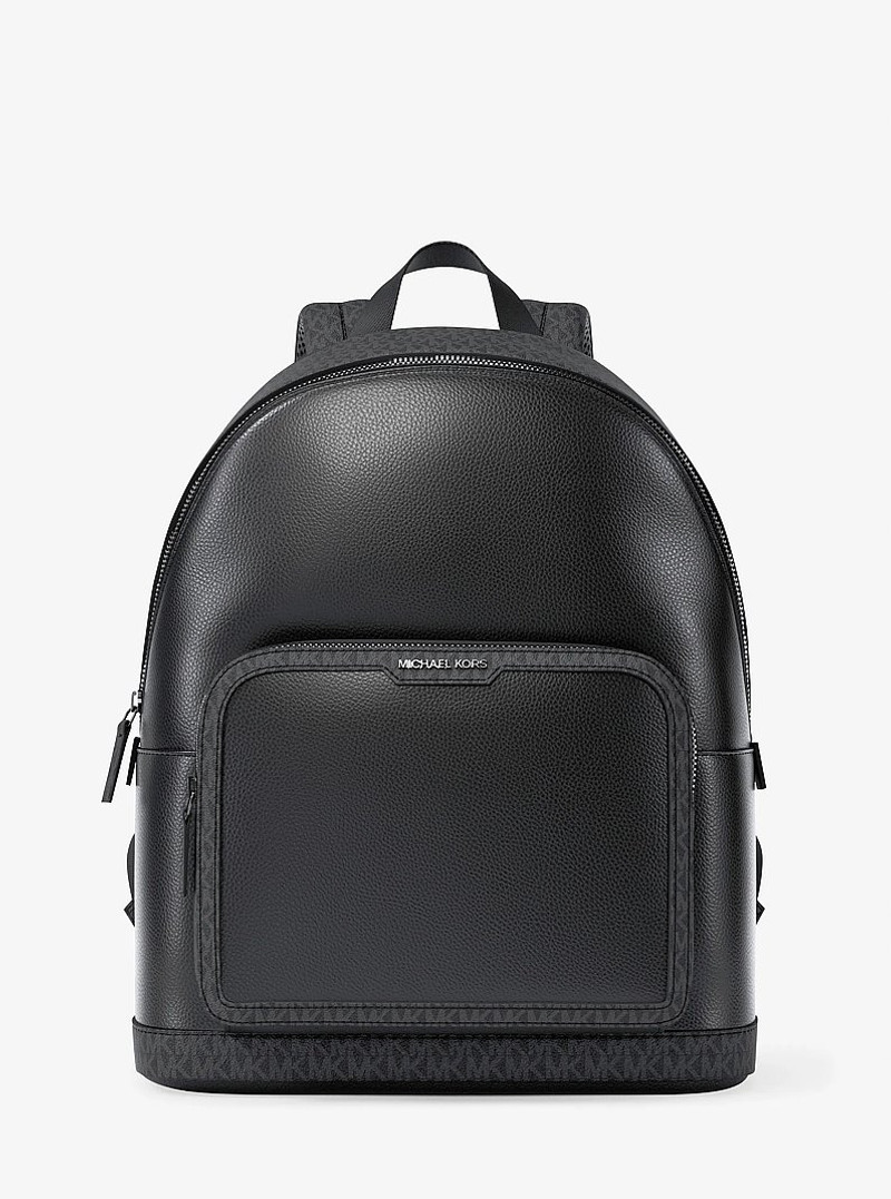 Cooper Medium Pebbled Leather and Signature Logo Commuter Backpack 1