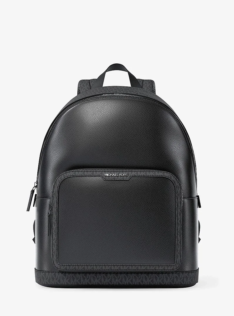 Cooper Medium Pebbled Leather and Signature Logo Commuter Backpack - 1