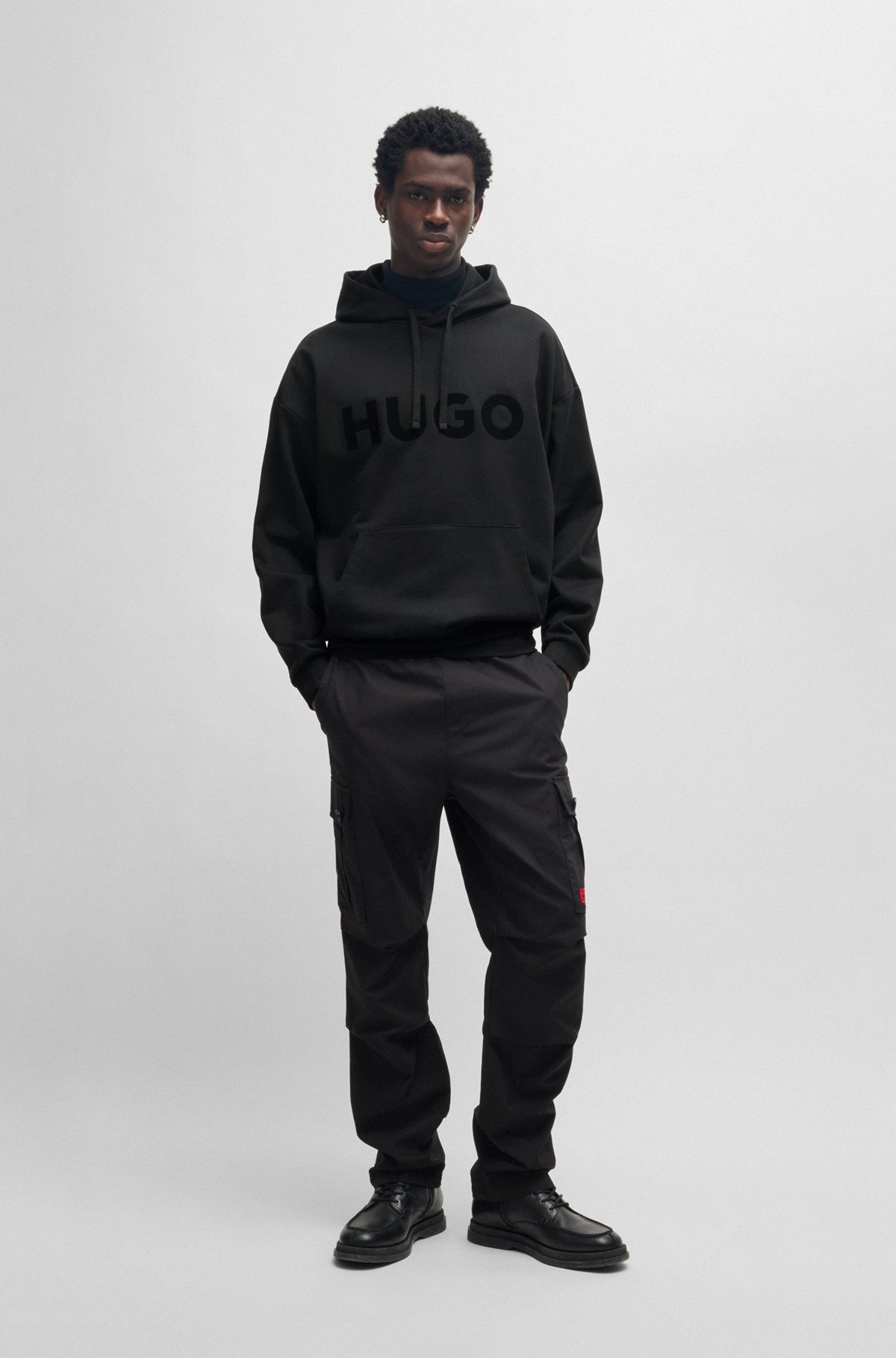 OVERSIZE-FIT HOODIE IN COTTON TERRY WITH TONAL LOGO - 4