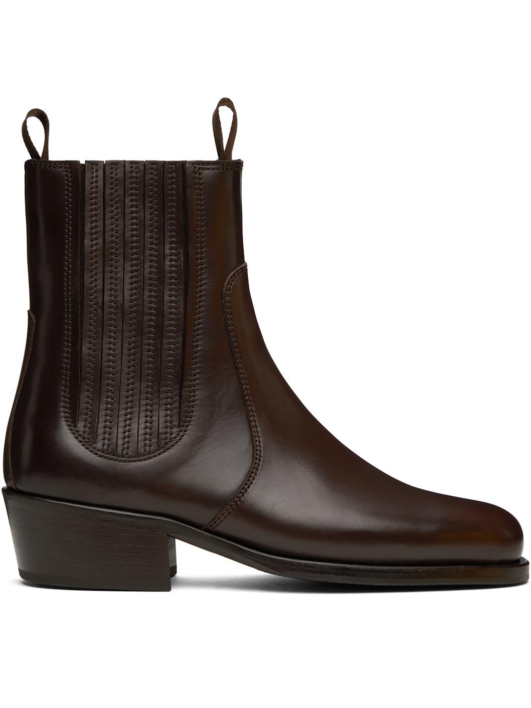 Brown Leather Chelsea Boots - 1