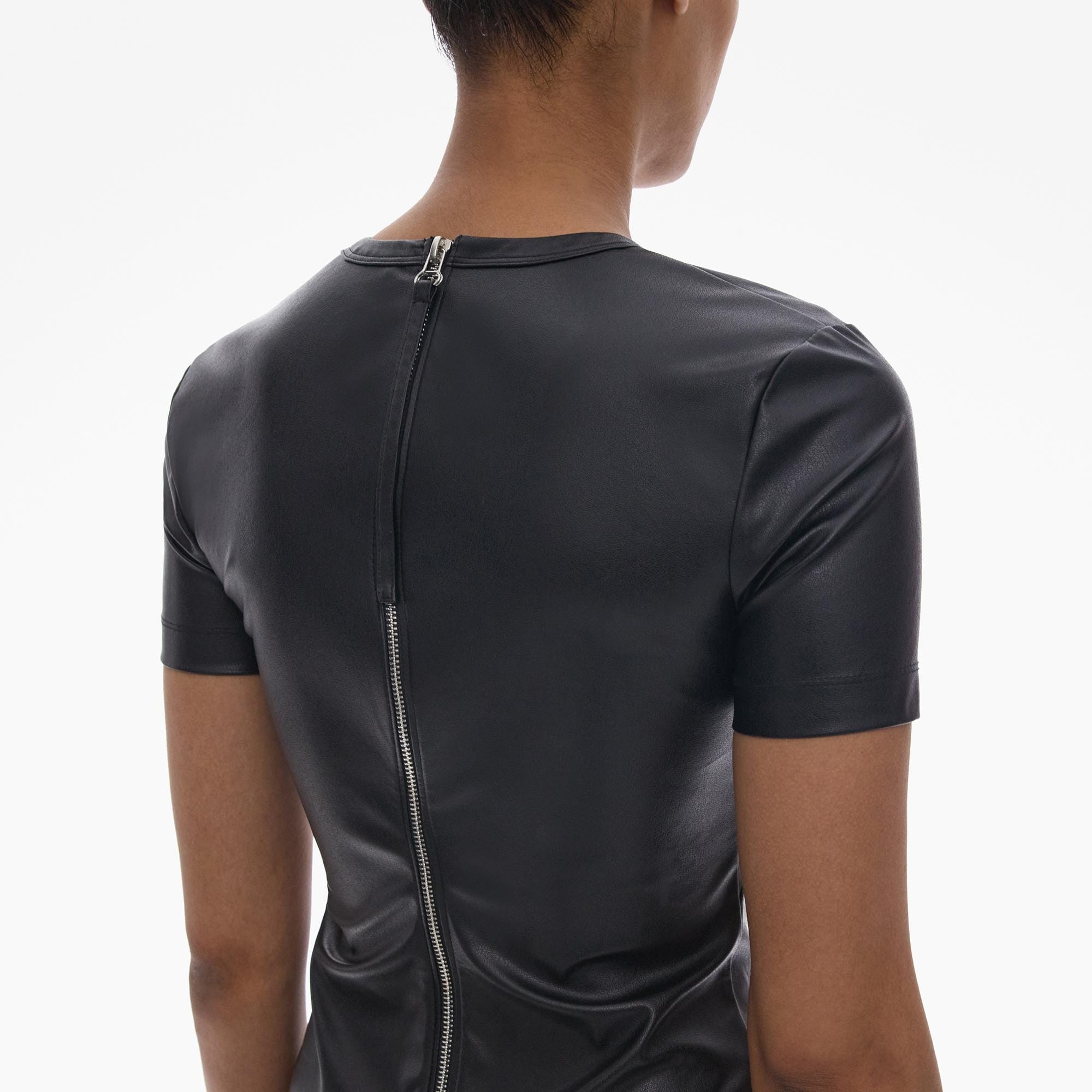 FAUX LEATHER TEE - 6