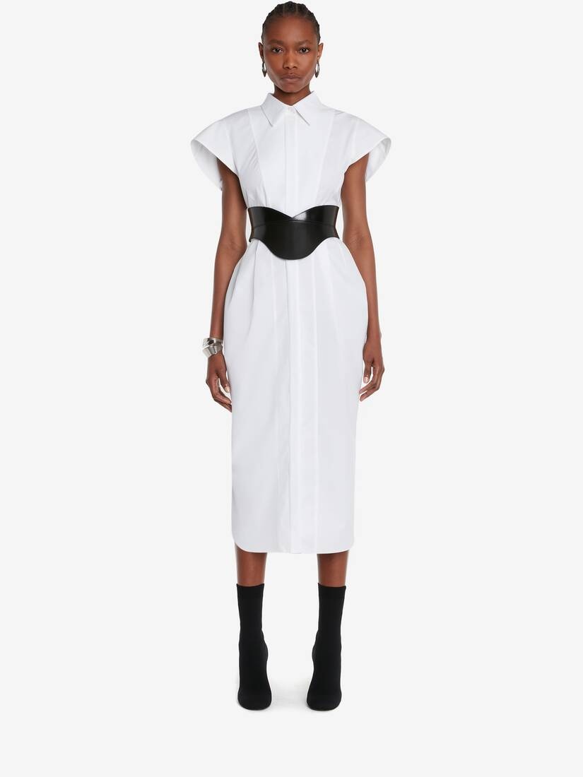 ■alexander mcqueen■ Pencil Shirt Dress Optic White 741654Q MUSINSA | ALEXANDER McQUEEN Pencil Shirt Dress - Optic White
