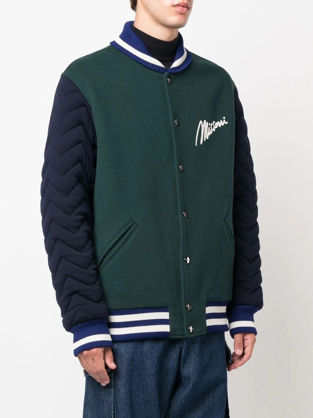 logo-print varsity jacket - 3