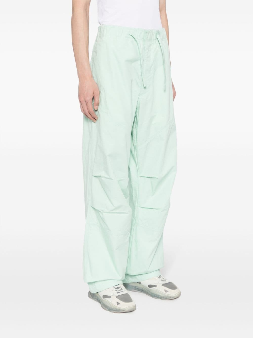 drawstring-waist straight-leg trousers - 3