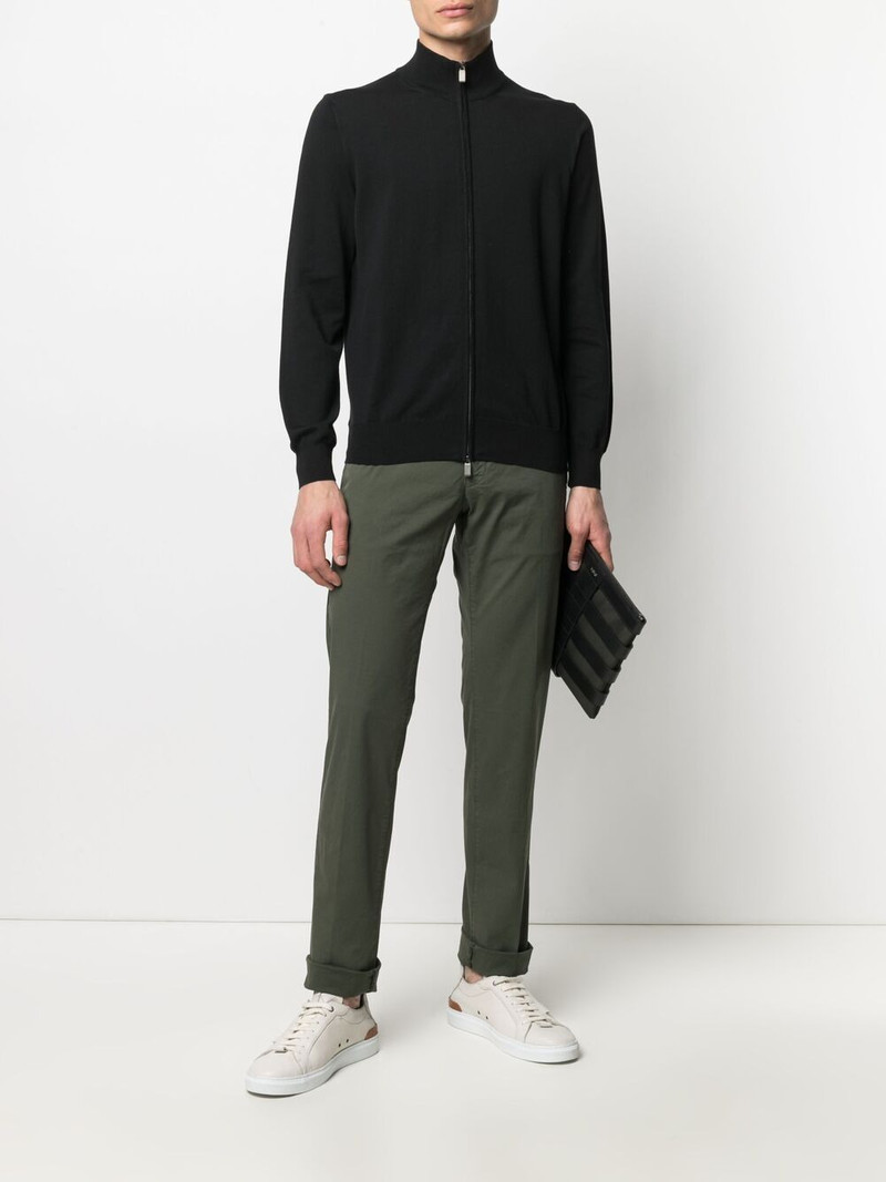 Canali funnel neck zip-up jumper outlook