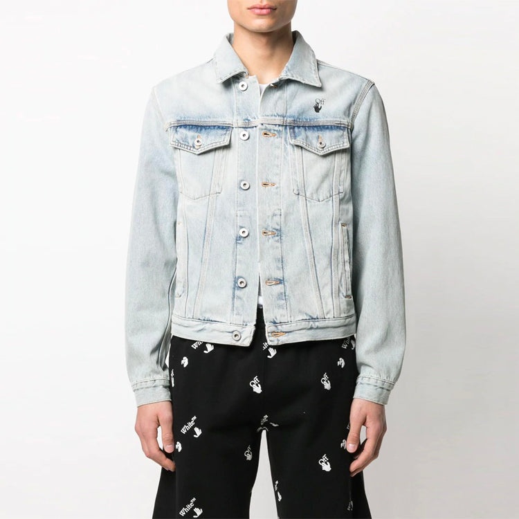 Off-White SS21 Back Printing Denim Jacket Blue OMYE054R21DEN0024010 - 3