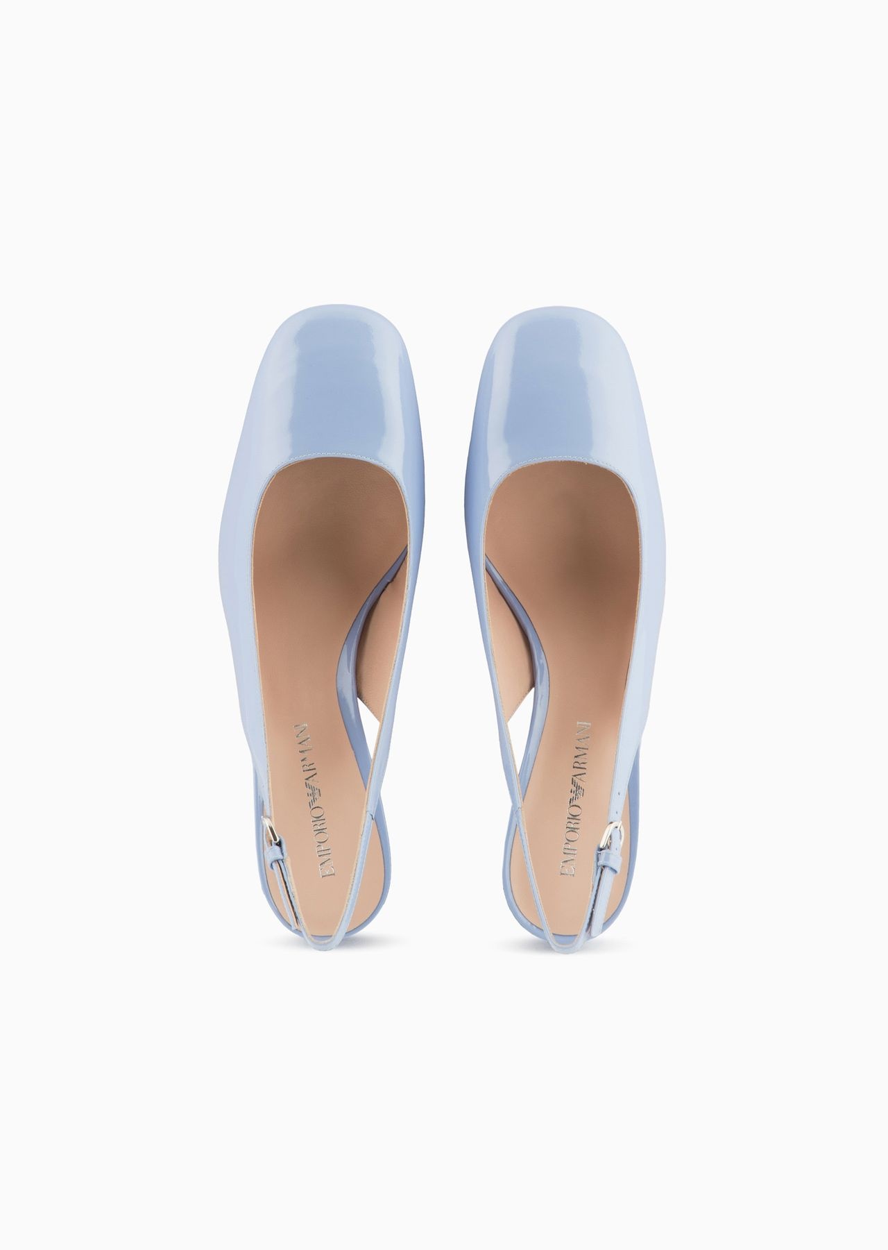 Patent leather slingback court shoes - 3