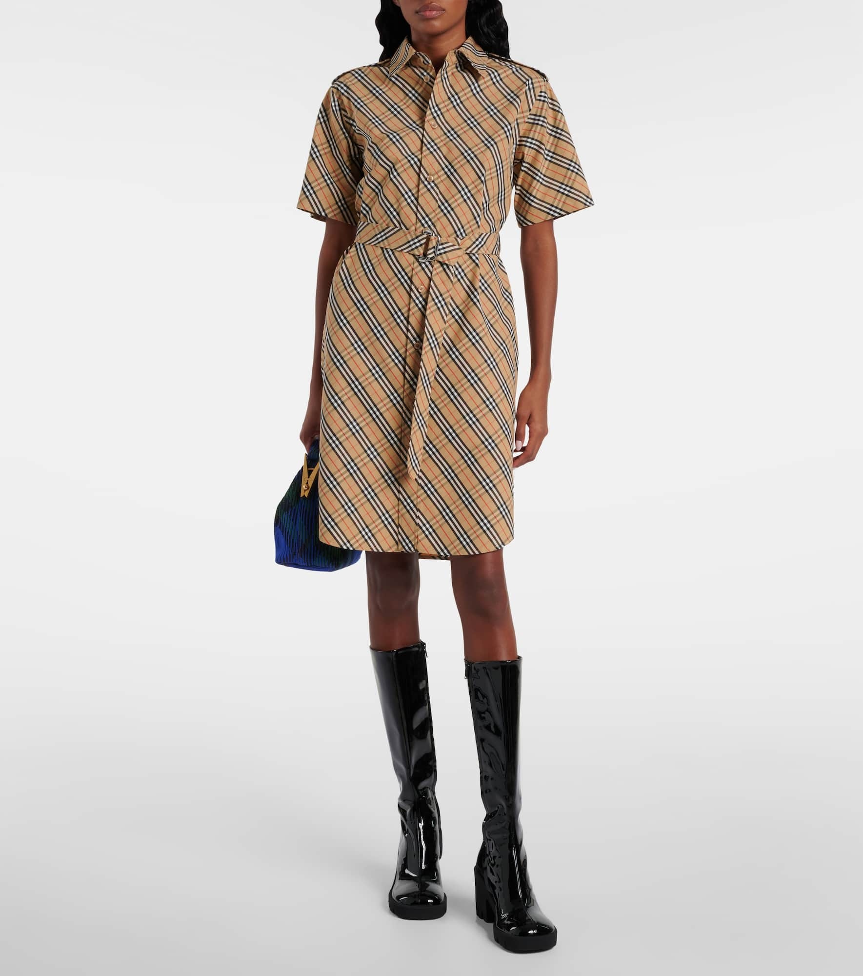 Burberry Check cotton shirt dress - 2