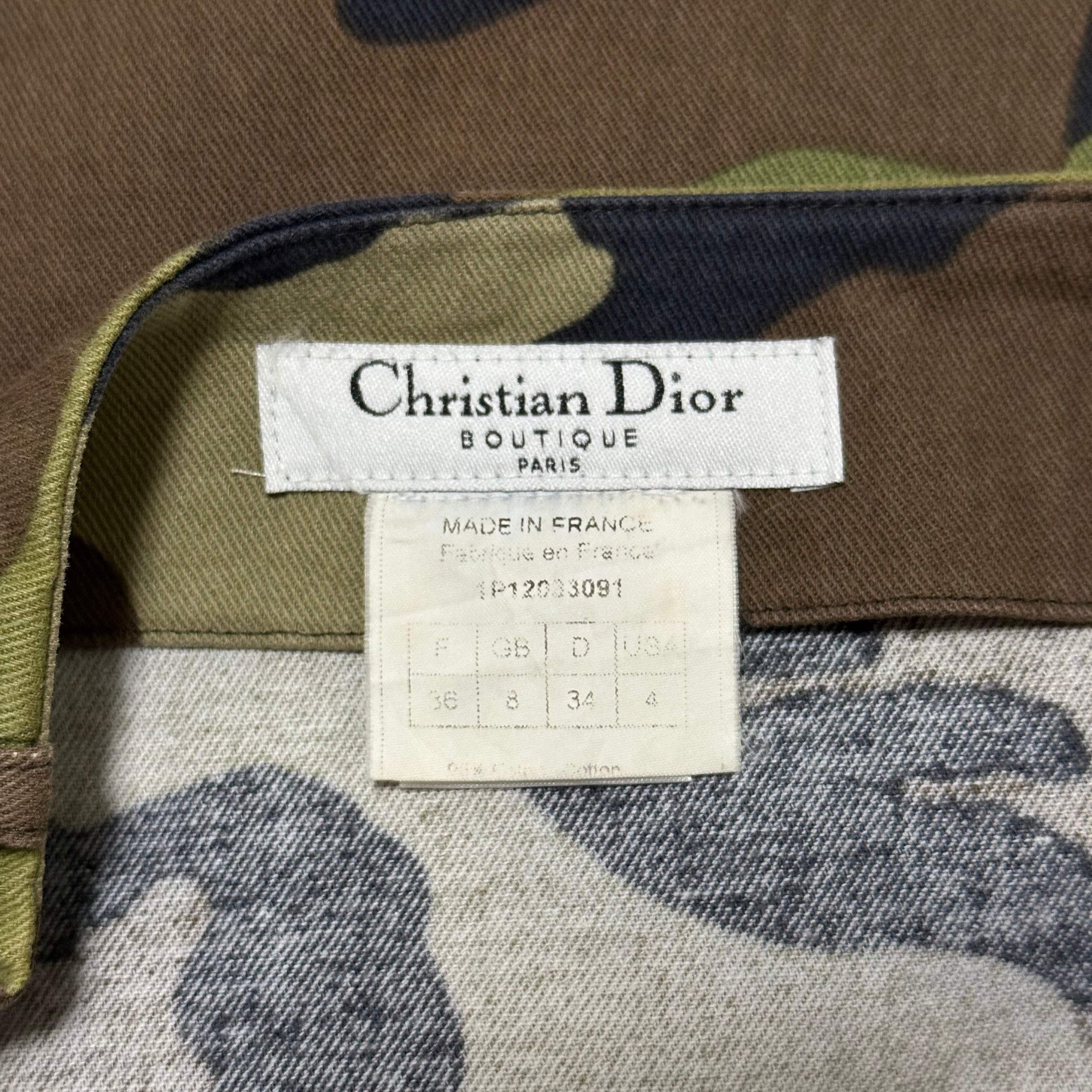 CHRISTIAN DIOR Spring Summer 2001 Camouflage Zip Up Maxi Skirt - 6