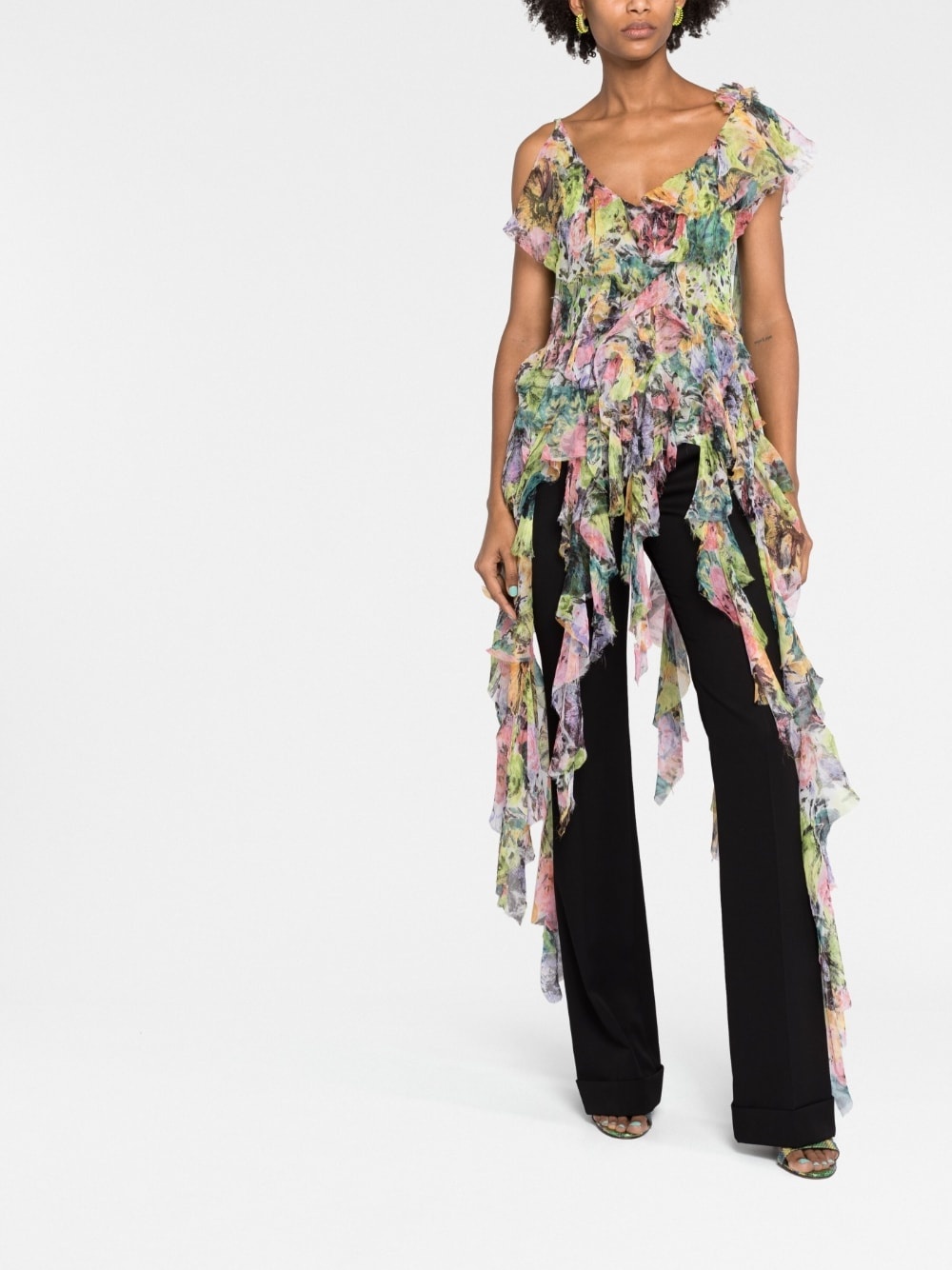 Printed silk crepe dress - 5